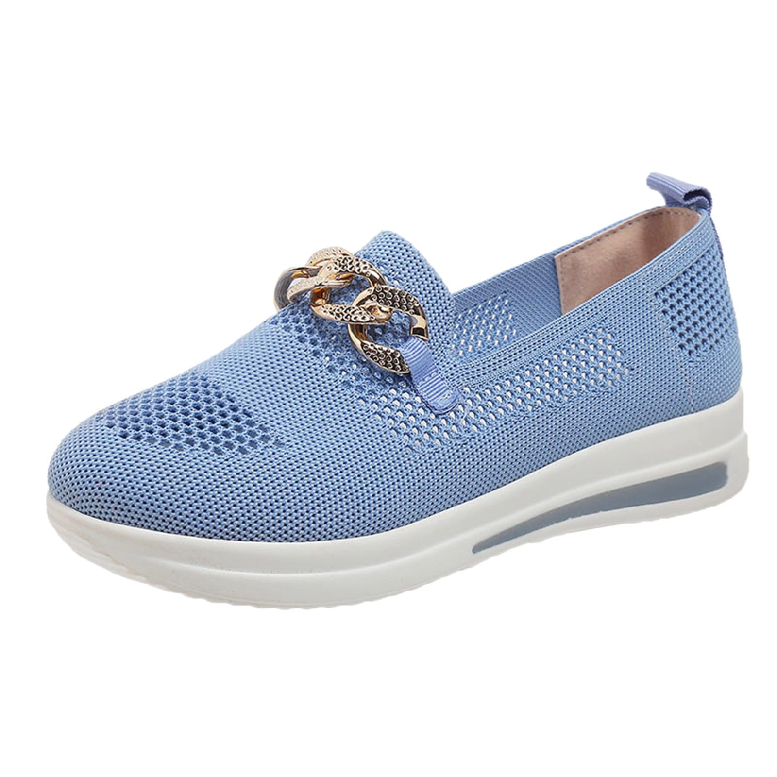 Genérico Zapatos Casuales Mujer Punta Redonda Senderismo Cómodos Transpirables Trabajo Compras Jardinería