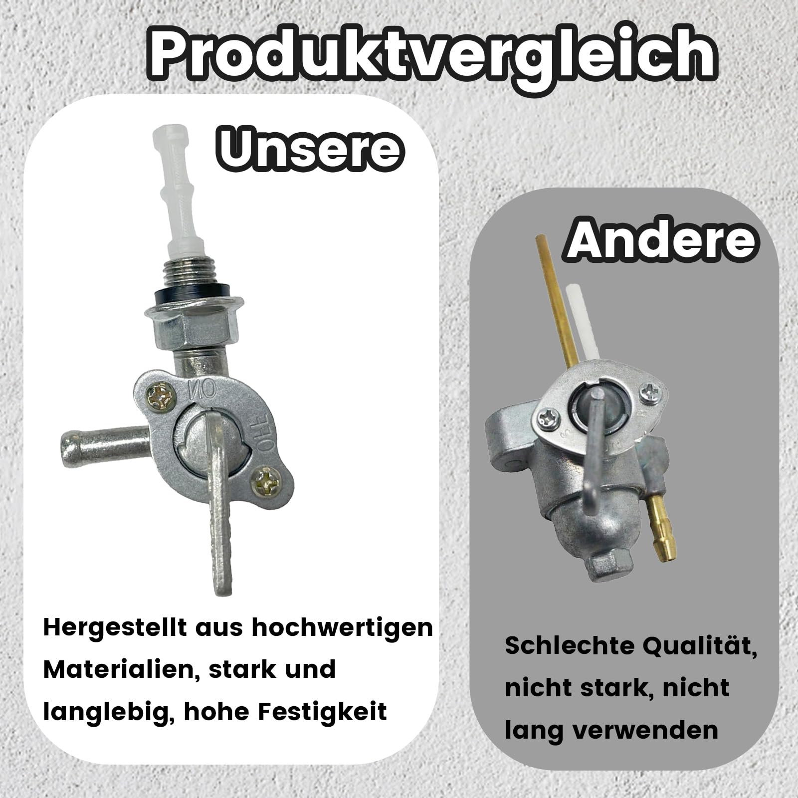 4 Stück Benzinhahn, Kraftstoffschalter Mit 8mm Anschluss, Ventilpumpe Petcock Öltankhahn Petcock Ventil M10 X 1,25, Benzinhahn Universal Benzinhahn Stromerzeuger Schalter Benzinhahn Für Generator