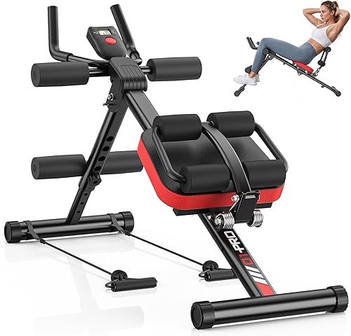 Miniatura 10 de Bigzzia Máquina de abdominales, 5 en 1 ajustable, banco de entrenamiento abdominal, entrenador de abdomen para entrenamiento de estómago, máquina