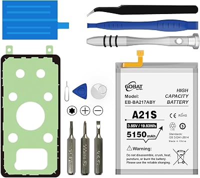 Replacement for Samsung Galaxy A21S Battery,5150mAh High Capacity Compatible with Samsung Galaxy A21S Model SM-A217F A12 SM-A125F SM-A125M with Tool Kits,EB-BA217ABY