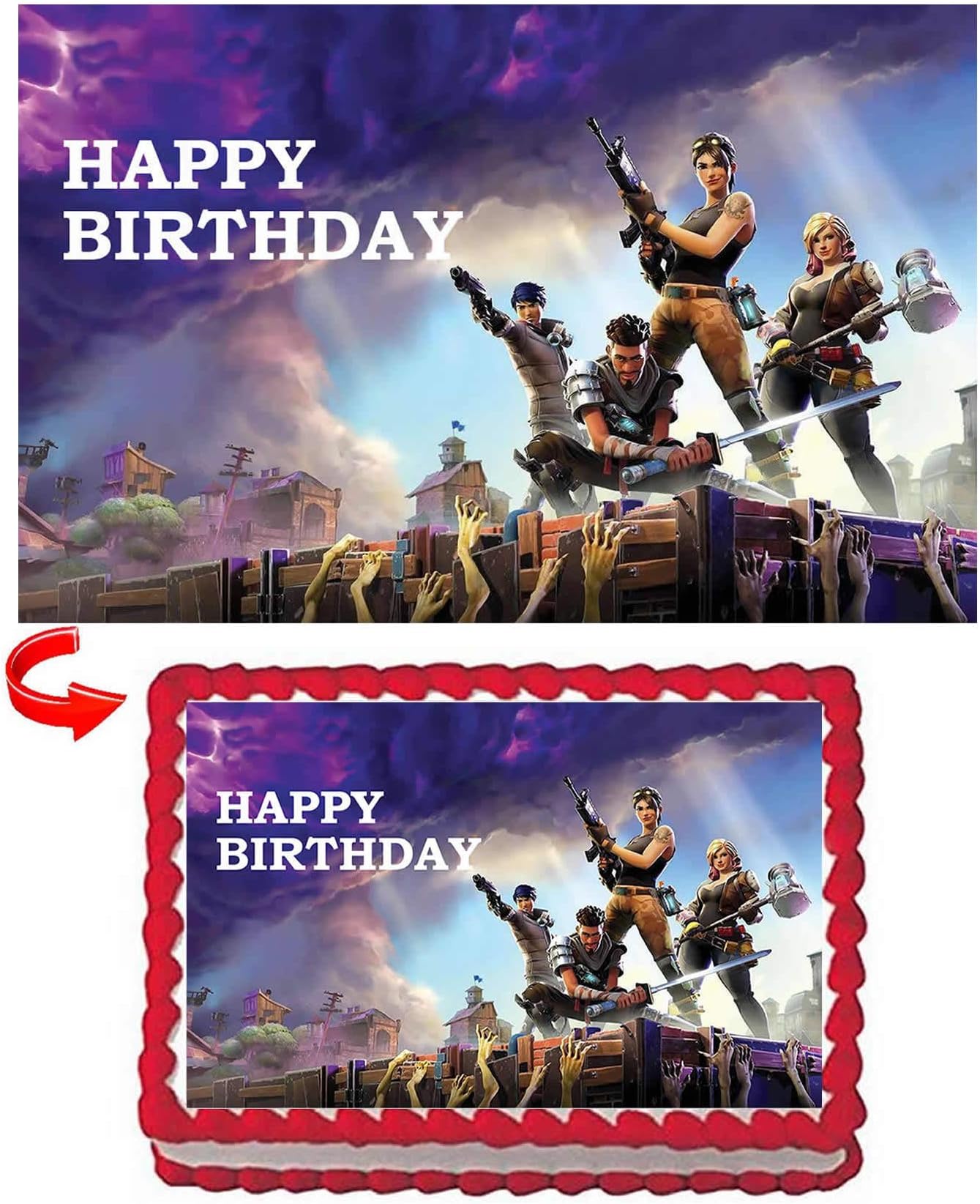 ELSANI Battle Royal Edible Cake Topper Image for Gaming Party
