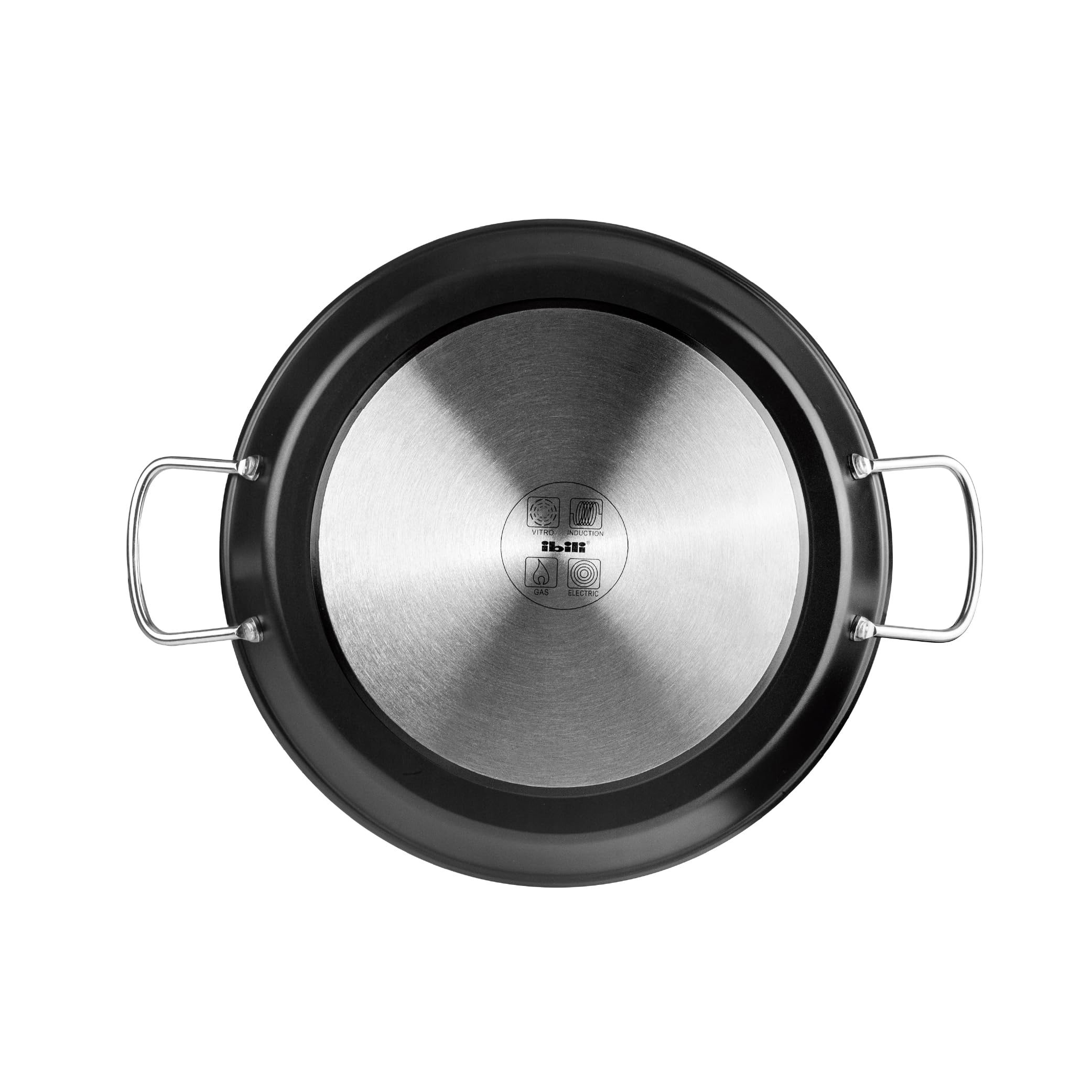 IBILI - Paellera Quarzo 34 Cm, Aluminio Forjado, Asas Acero Inoxidable, 6 raciones, Antiadherente PFAS, Apta para induccion