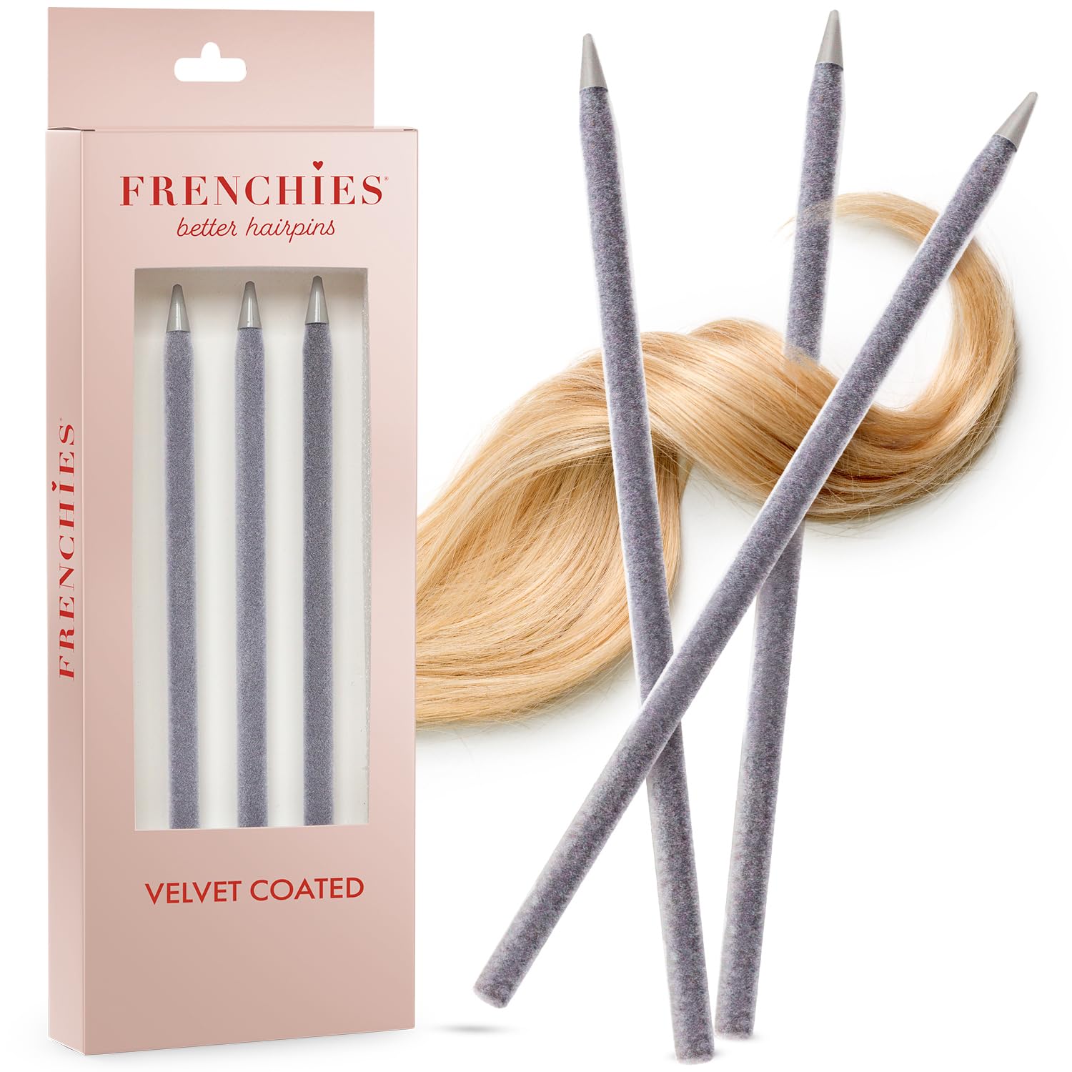Frenchies French Twist Chinese Hair Sticks, Ultra Flocked Extra Soft Hair Chopsticks for Women, Girls, Teens, Buns, Dancers, Womens Wedding