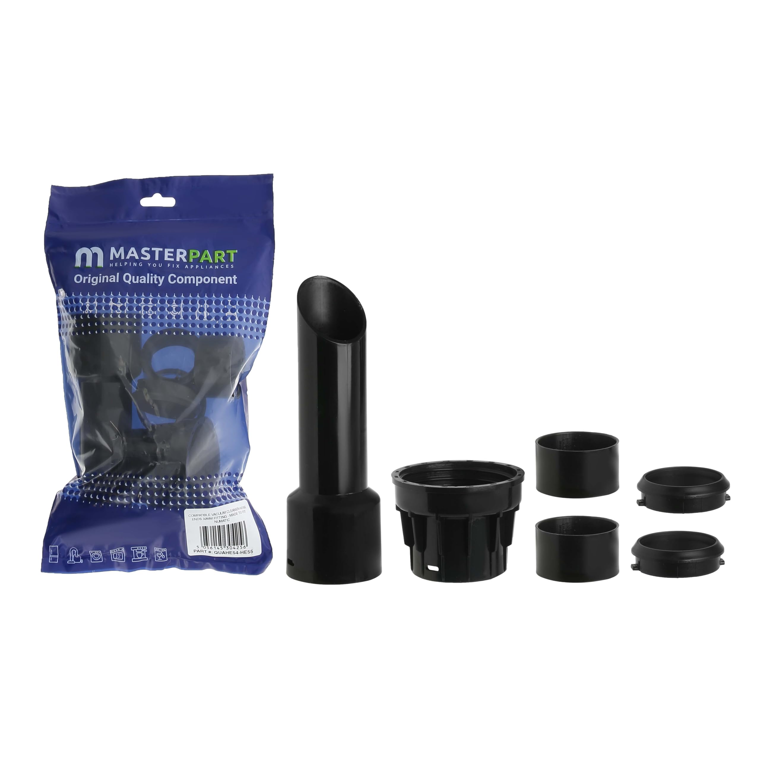 Masterpart Black Vacuum Hose Repair Kit Machine End Tool Nozzle Cuff Compatible With Numatic Henry Vacuum Cleaners