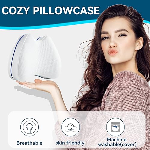 Miniatura 5 de Almohadas de espuma para rodillas y piernas, almohada de apoyo para dormir para dolor de espalda, almohada de piernas para dormir de lado, cojín de