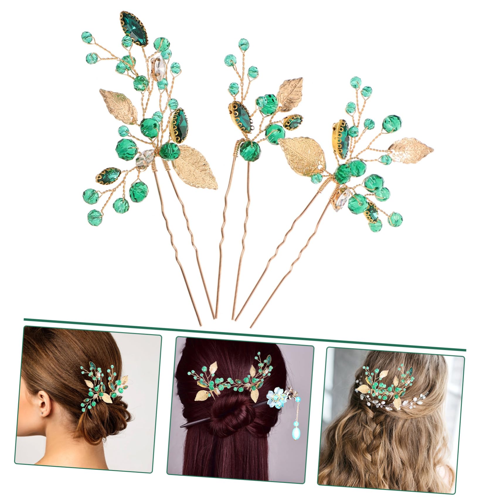 Épingles à Cheveux en Cristal 3 Pièces pour Mariée, Alliage
