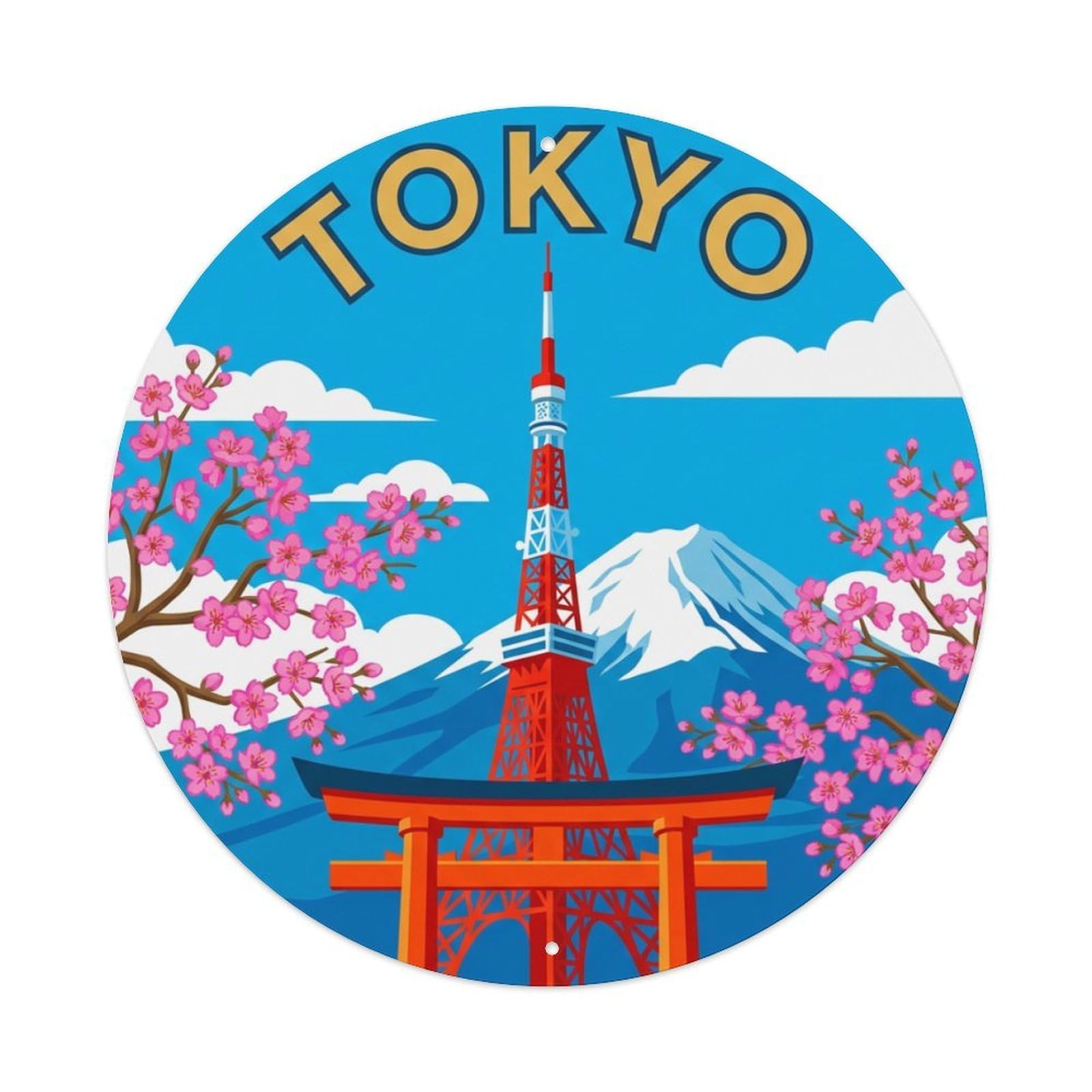 Vintage Travel Japan Tokyo Metal Tin Sign