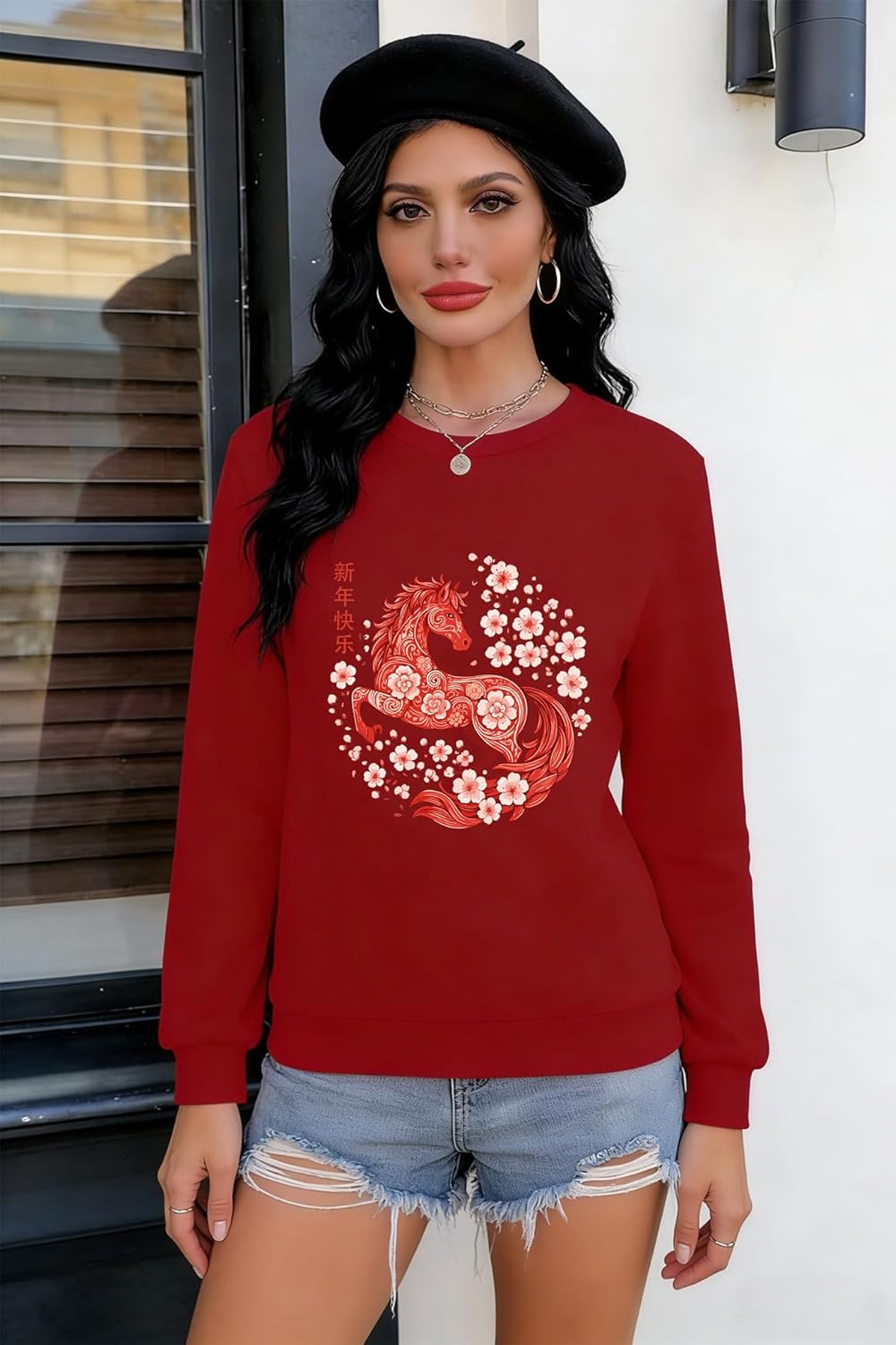 Chinese New Year Clothes for Women Chinese Clothes for Women Year of The Horse 2026 Sweatshirt - Image 2
