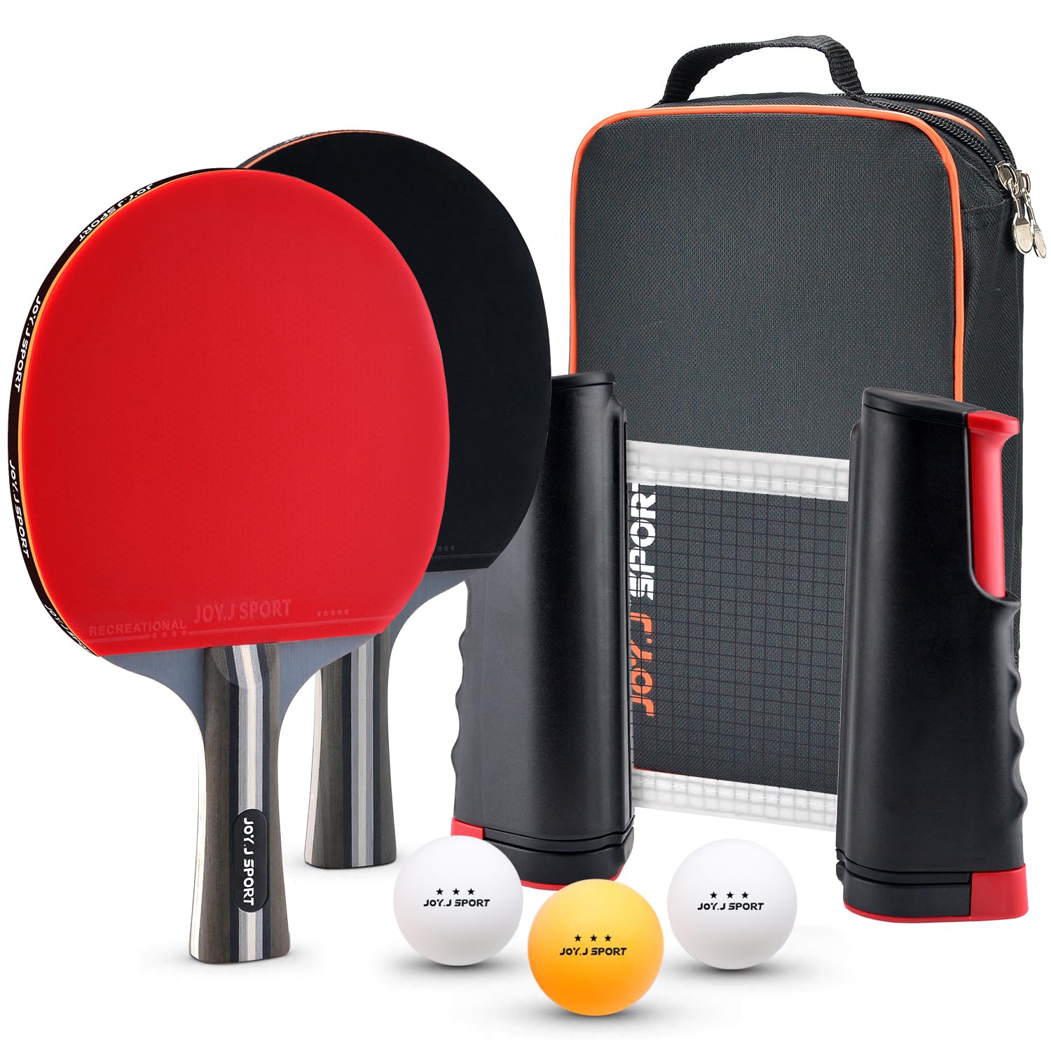 Tischtennisschläger Tischtennis Set mit Tischtennisbälle, Pingpong Set für Kinder Anfänger, Familien und Profis