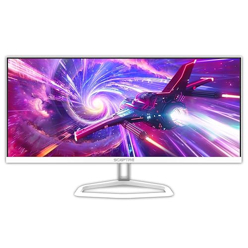 Sceptre IPS 30-inch Gaming Monitor 2560 x 1080 DisplayPort x2 HDMI x2 up to 210Hz 1ms Ultra Wide/Slim Build-in Speakers, Tesla-White 2025 (E305B-FU200TW)