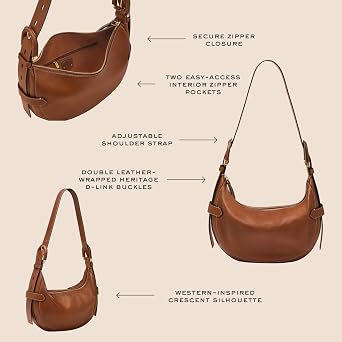 Fossil Women's Harwell Leather Hobo Purse Handbag for Women
