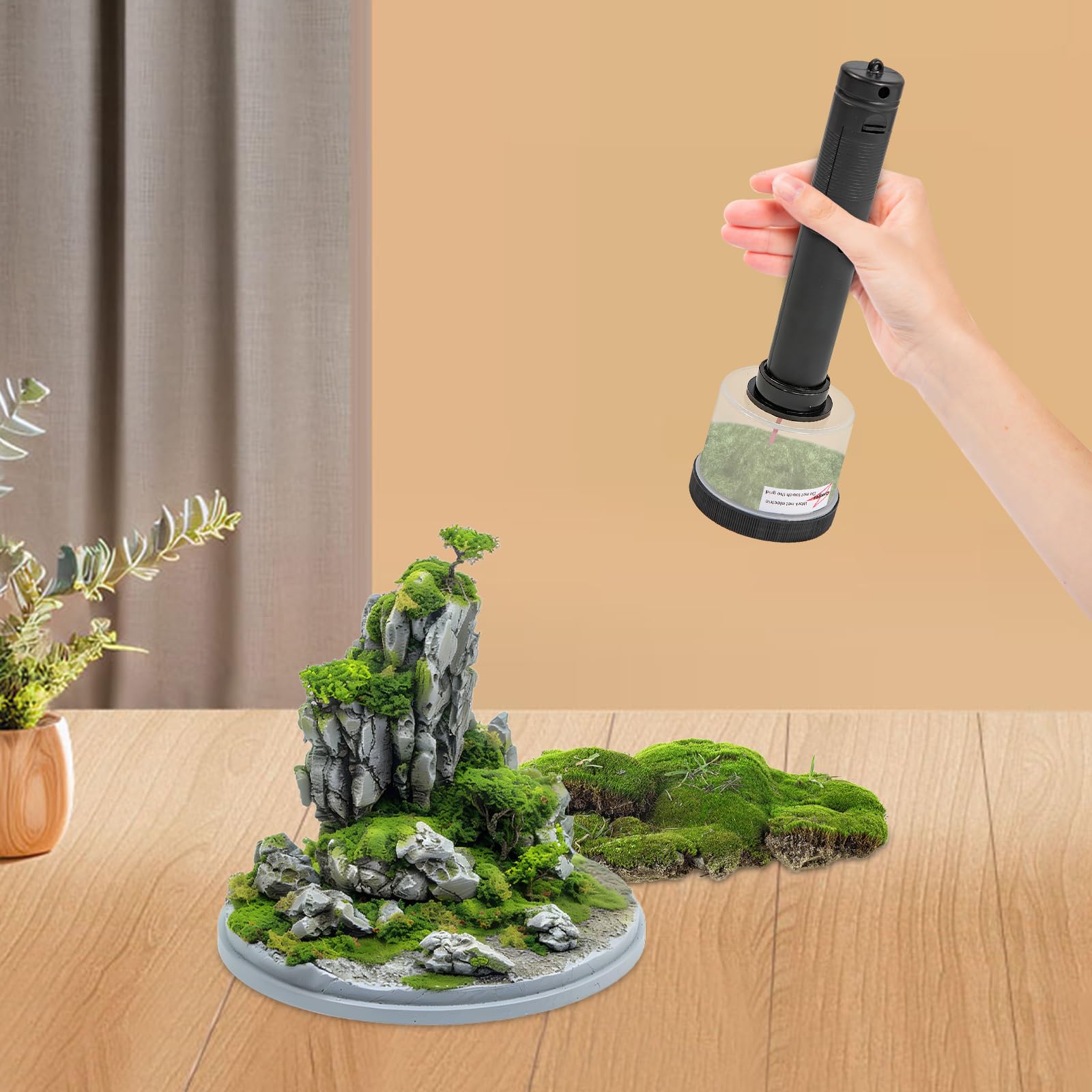 Statyczne urządzenie do flokowania trawy do modelarstwa i dioram, z 2 kratkami ze stali nierdzewnej (1 mm i 2 mm) – idealne do realistycznego kształtowania krajobrazu, terrariów, rzemiosła