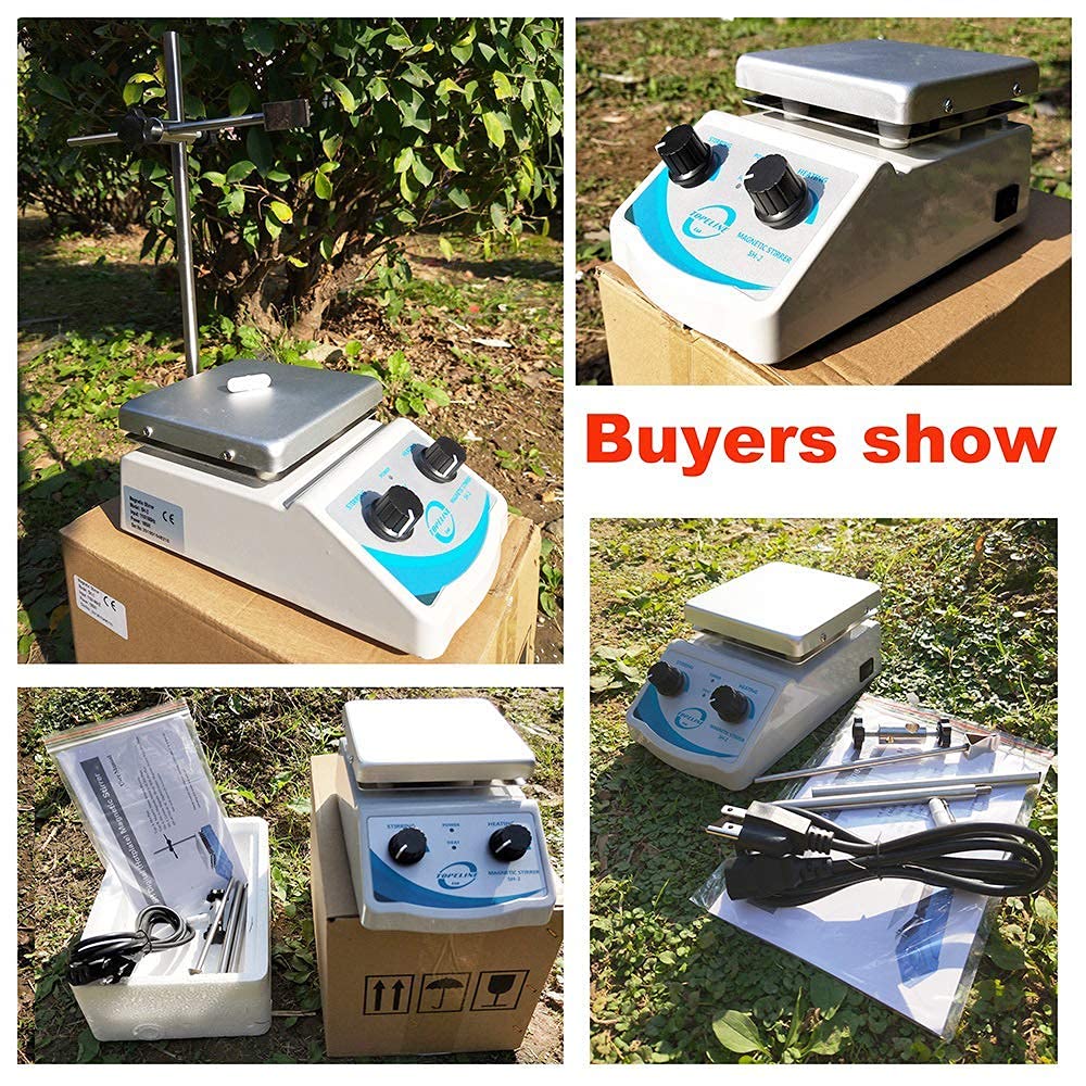 SH-2 Hot Plate Magnetic Stirrer Mixer Dual Control with 1 inch Stir Bar (New Style): Industrial & Scientific