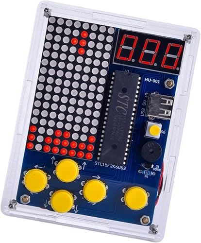 Kit de práctica de soldadura de consola de juegos electrónica DIY, juegos retro 4 en 1, pantalla de matriz LED, proyecto de práctica de soldadura