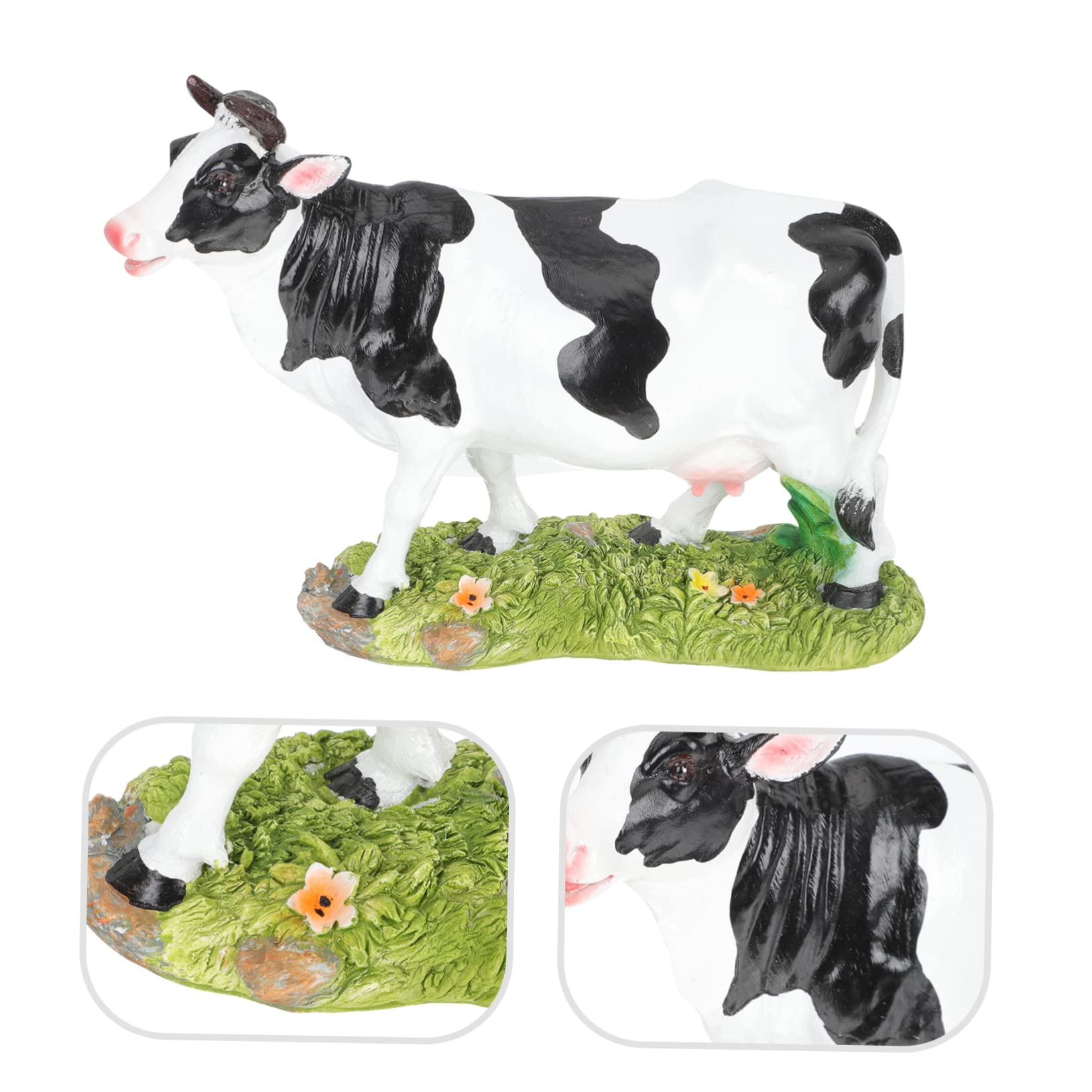 Statua Di Mucca Animale Da Fattoria Set Da Gioco Con Figure Di Animali Da Fattoria Giocattoli Di Mucca Giocattolo Di Figure Di Decori Di Figurine Di Ornamento Resina