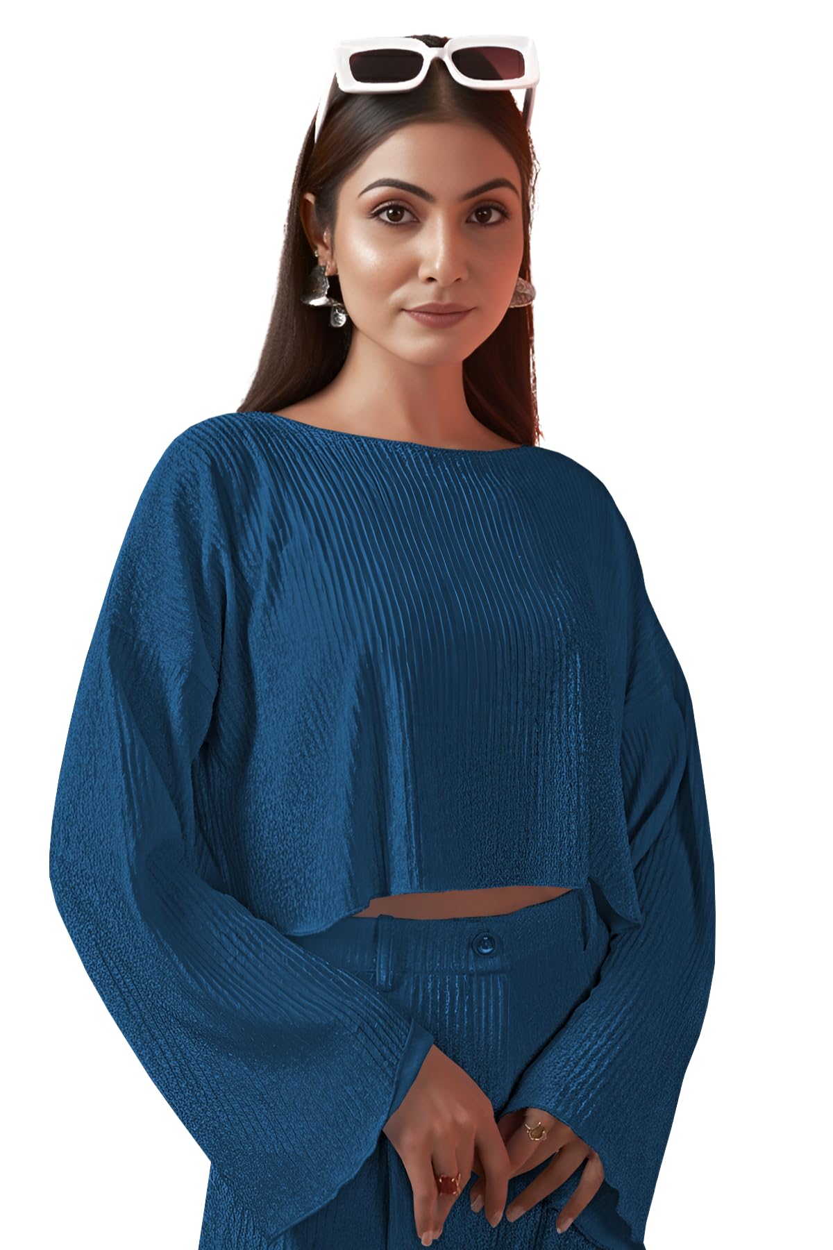 greciilooks Co-Ord Set for Women stylish | Textured Lycra Blend Casual Western Co-ord Set | Solid Top & Pant Set | Trendy Two Piece Outfit for Casual, Party & Travel Outfits | Winter Co-Ord Set-picture-39