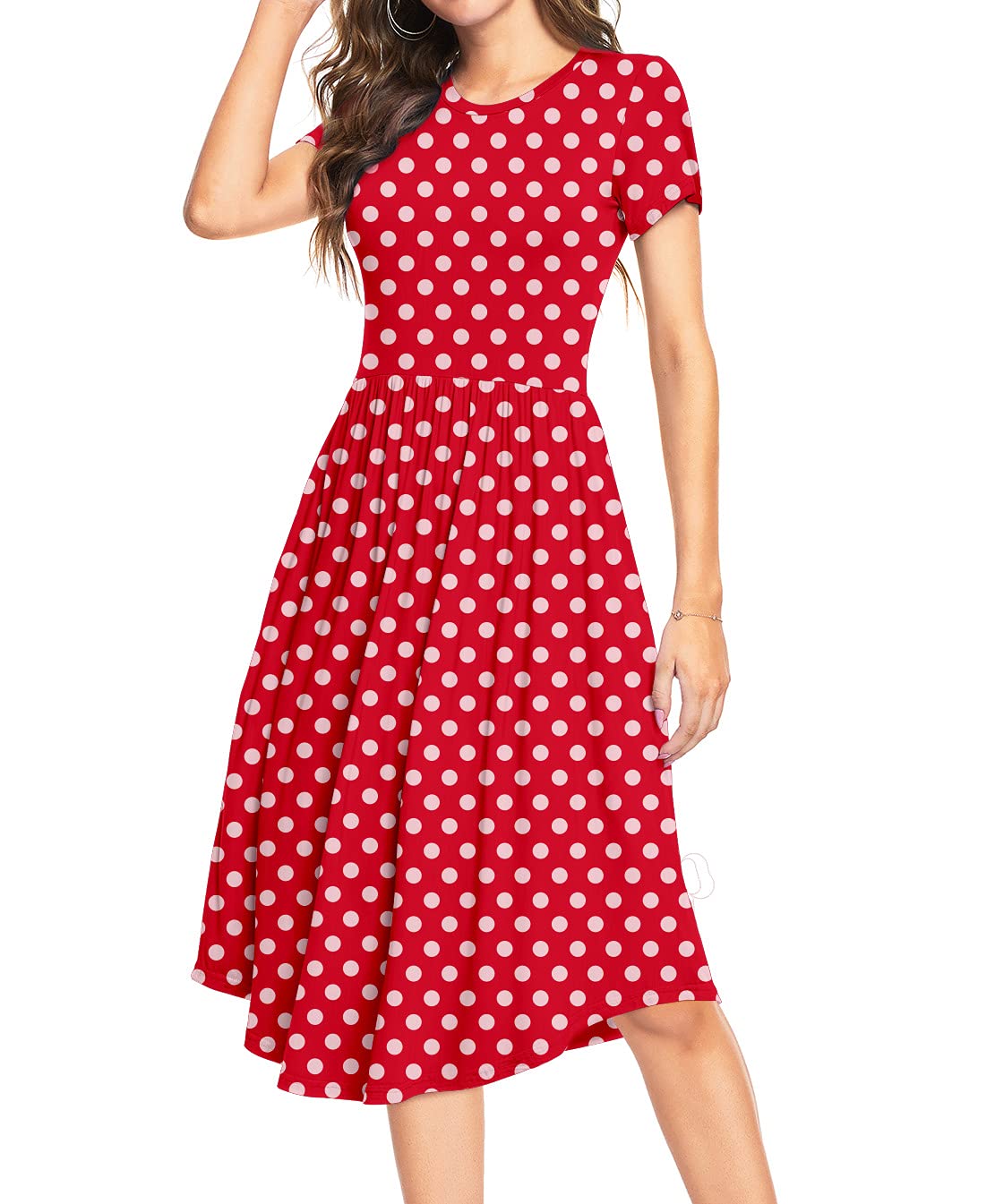 DEARCASE Mujer Vestido Camiseta Estampado Floral Sin Mangas Vestido Casual Corto Playa con un Bolsillo Elegante Vestido Casual Vacaciones