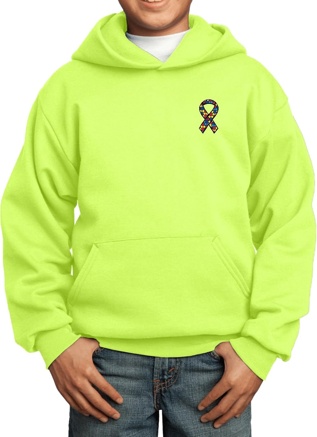 Buy Cool Shirts Autism Ribbon Pocket Print Kids Hoodie