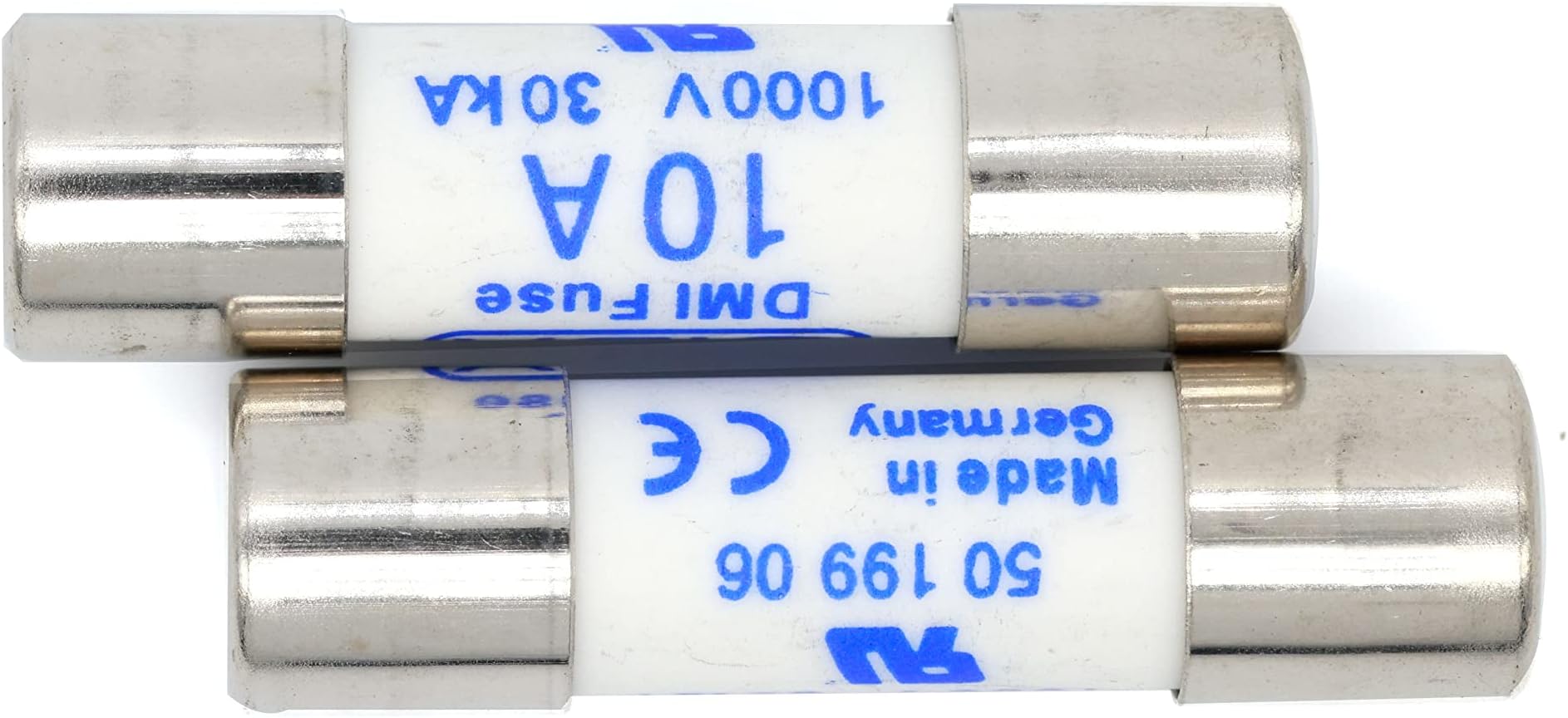 2pcs 10A 30kA 1000V Fast Acting 10A Multimeter Fuse Brass, Nickel-Plated Fuse 10x38mm