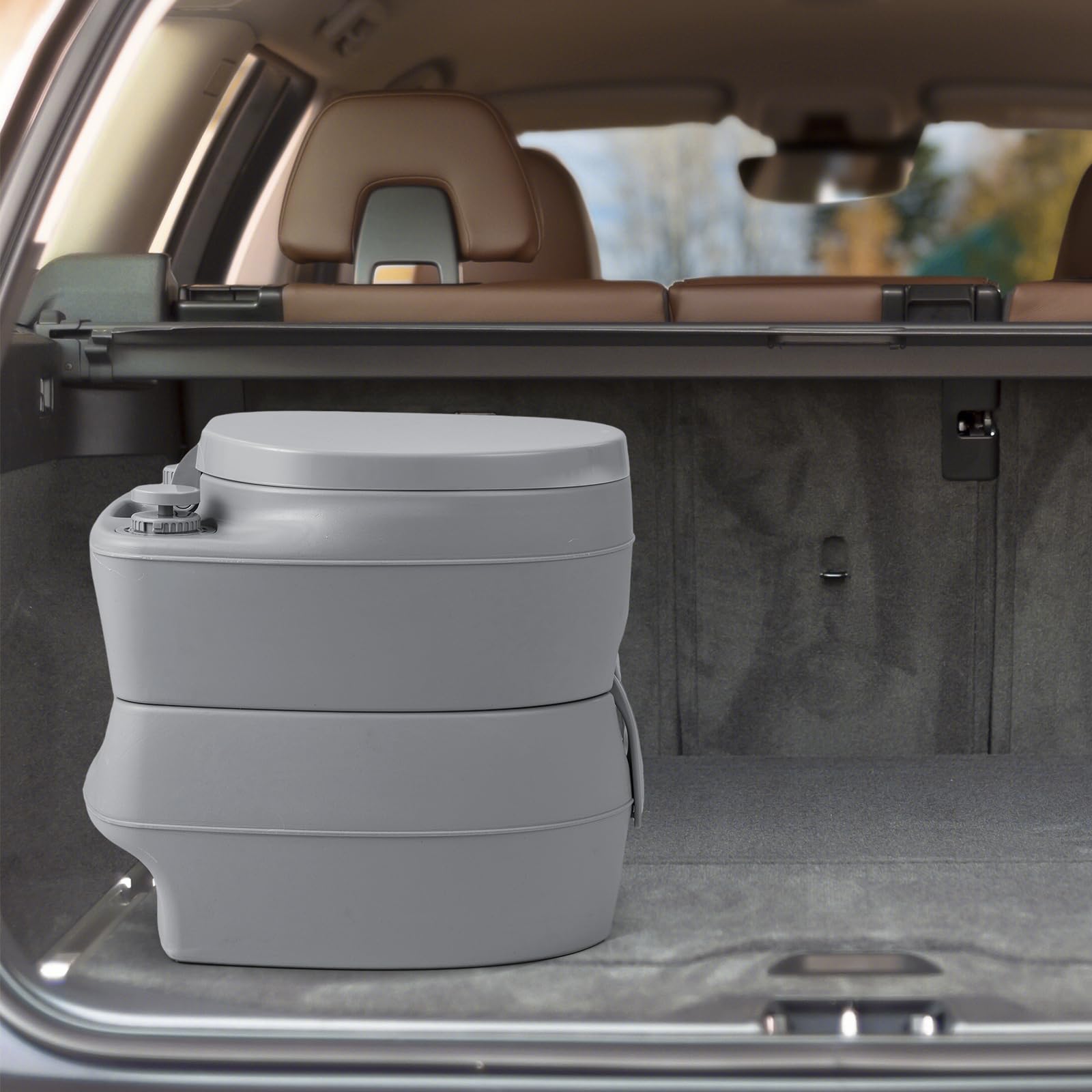 COSTWAY Toilette Portable avec Réservoir d'Eaux Usées Détachable de 20 L, Toilette Mobile avec Siège Étanche Pompe de Chasse, Toilette de Camping pour Voyage Pêche Bateau