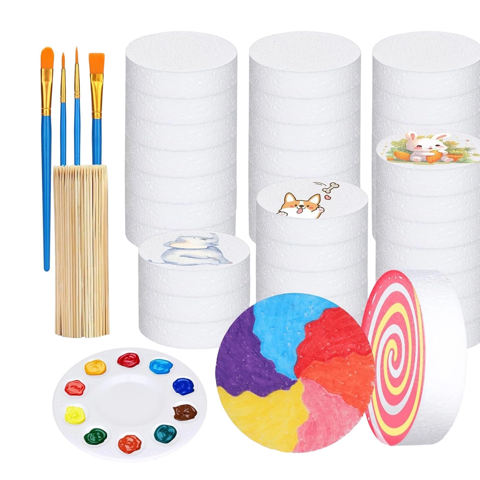 Jazuaiao Childrens Creative Painting Discs Art Set for Wonderful Imagination Artistic Expression and Skill Development Art Painting Set