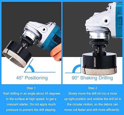 Miniatura 3 de Sierra perforadora de diamante, sierra de agujero de 3 pulgadas para azulejos, granito, mármol, cerámica, vidrio, porcelana, broca de núcleo de
