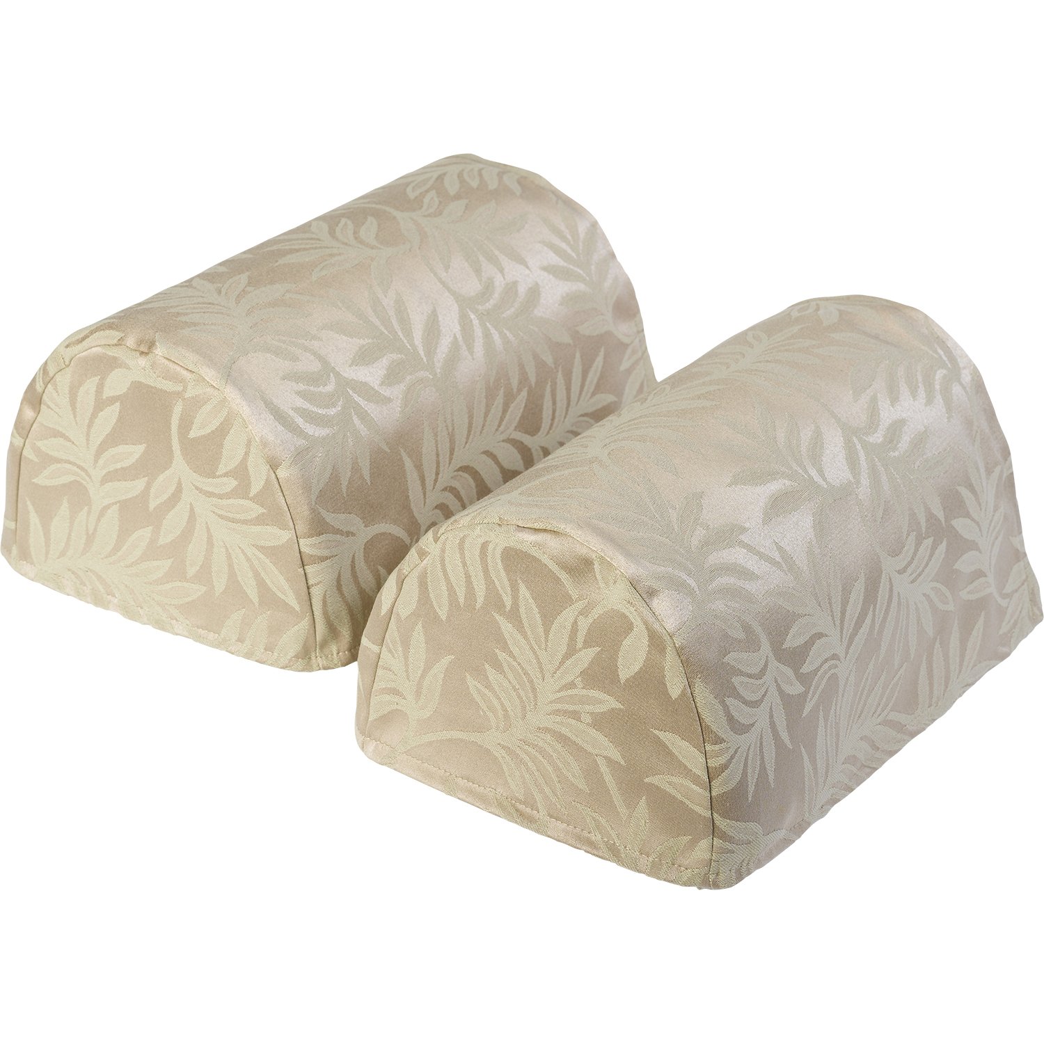 Classic Home Store Decorative Pair of Traditional Leaf Design Standard Round Arm Caps (Taupe) โ image 1