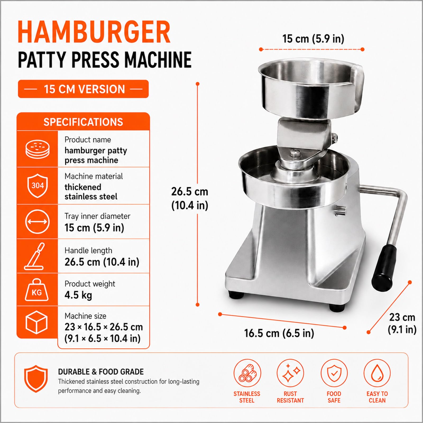 Patty-Maker Gastro – 10/13/15 cm 15cm