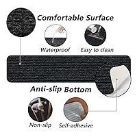 Vista 3 de Peldaños Antideslizantes para Escaleras, 7.8" X 30" (Paquete de 15) Alfombra para Escaleras Interior Exterior, Alfombrillas Antideslizantes Negras