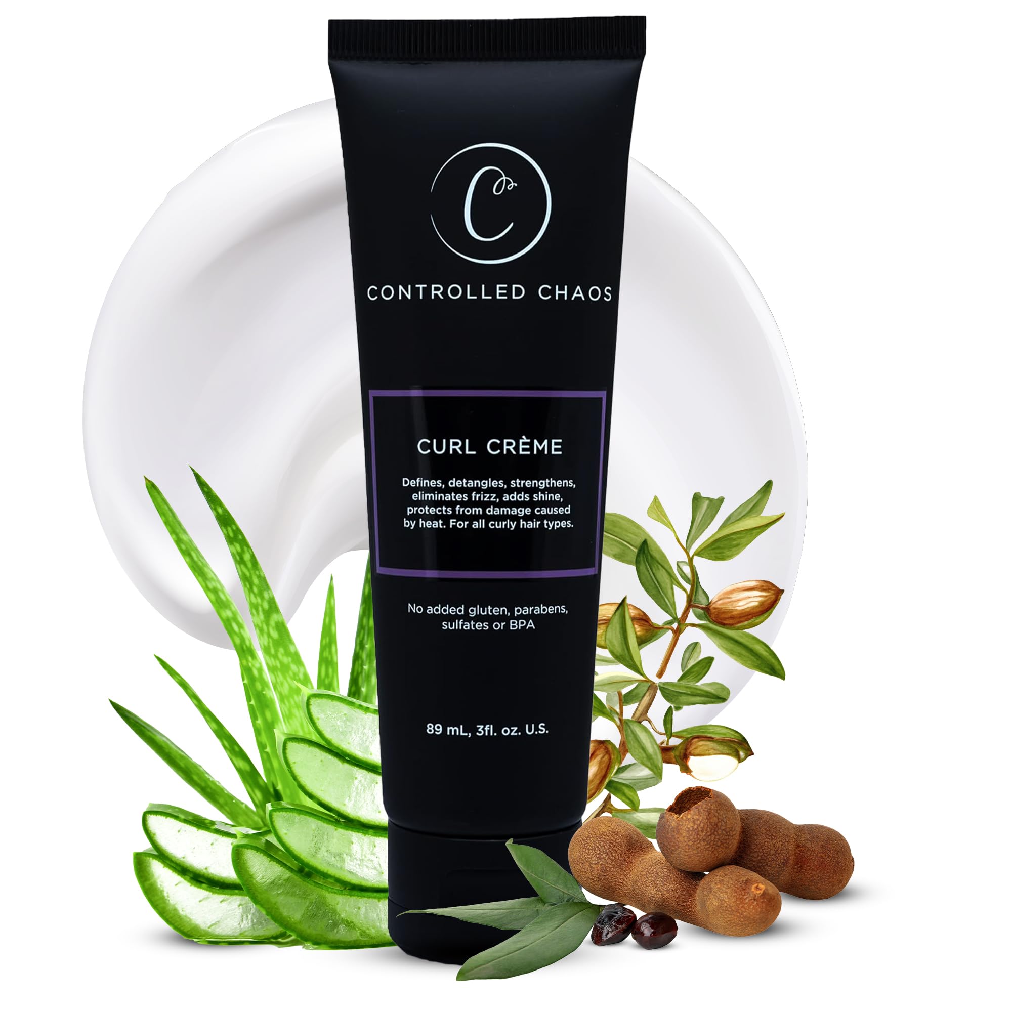 As Seen on Shark Tank Curl Defining Cream for All Hair Types to Add Smoothness and Control Curly, Sulfate-Free Curl Cream (3oz)