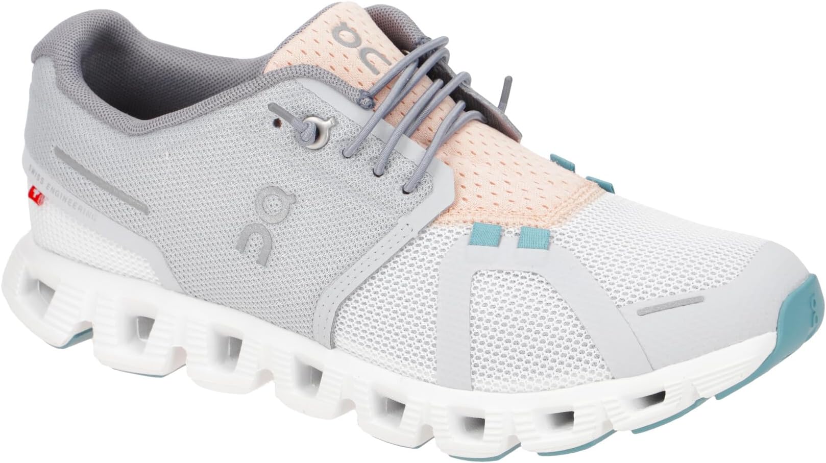 ON Women's Cloud 5 Push Sneakers, Glacier/Undyed White, 9.5
