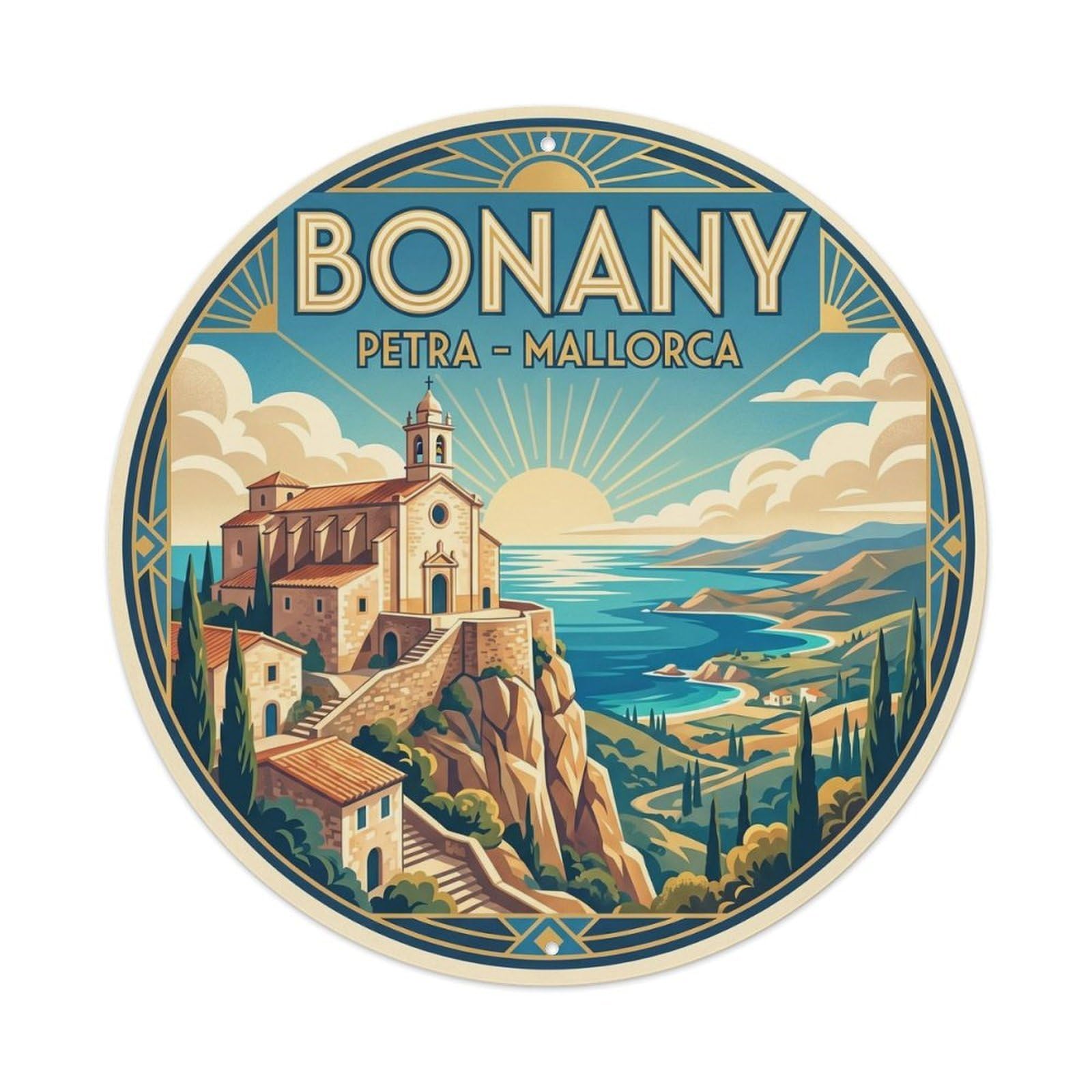 Olhnbad Style Traditional Bonany Hermitage Balearic Chapel Mallorca Metal Tin Sign