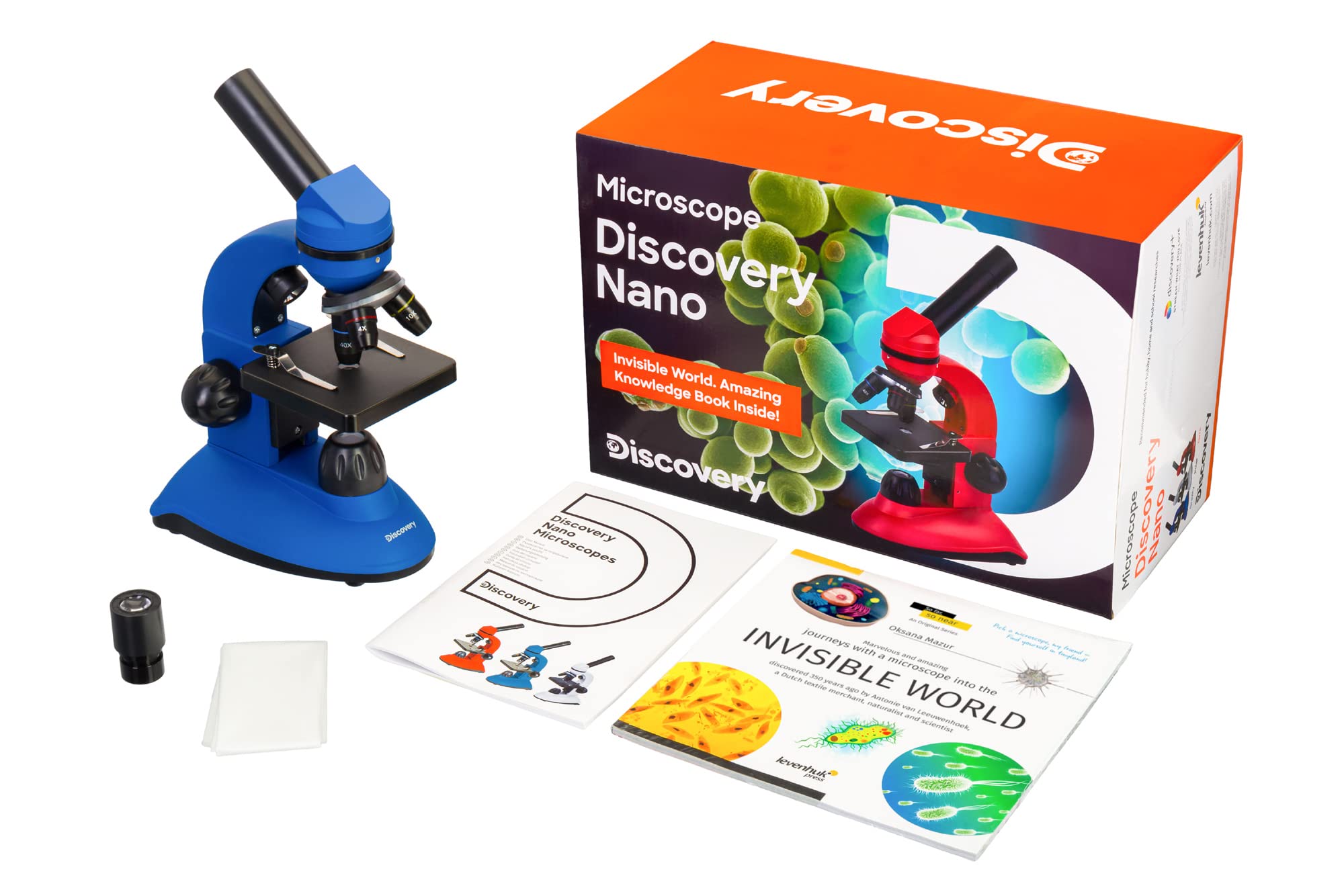 Mikroskop Edukacyjny dla Dzieci i Początkujących Discovery Nano Gravity z Kolorową Książką w Języku Polskim, Niebieski