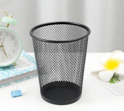 Miniatura 8 de AIMI Estuche para lápices, 5 unidades, contenedor de gran capacidad, de malla metálica, para oficina, escuela, hogar, escritorio, organizador de