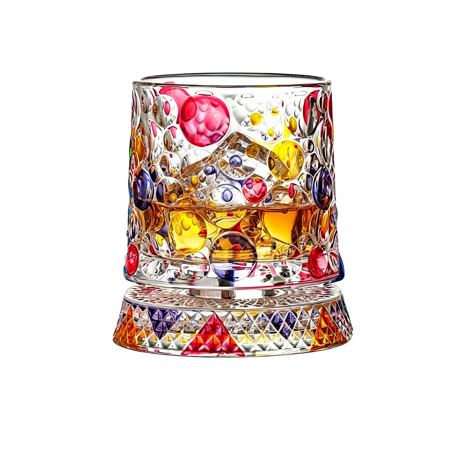 Verre à whisky tournant à 360 degrés avec glace pour cocktail et dégustation