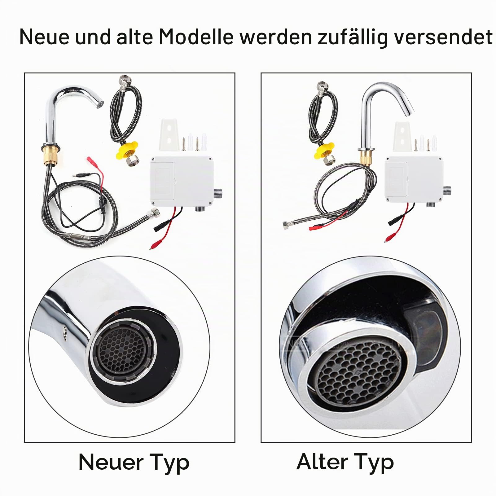 G1 / 2 Zoll Draht Automatischer Wasserhahn, Intelligenter berührungsloser Waschbeckenhahn, Automatischer Infrarot-Wasserhahn mit Sensor, Edelstahl, für Badezimmer, Toilette, Hotel, Öffentlicher Ort