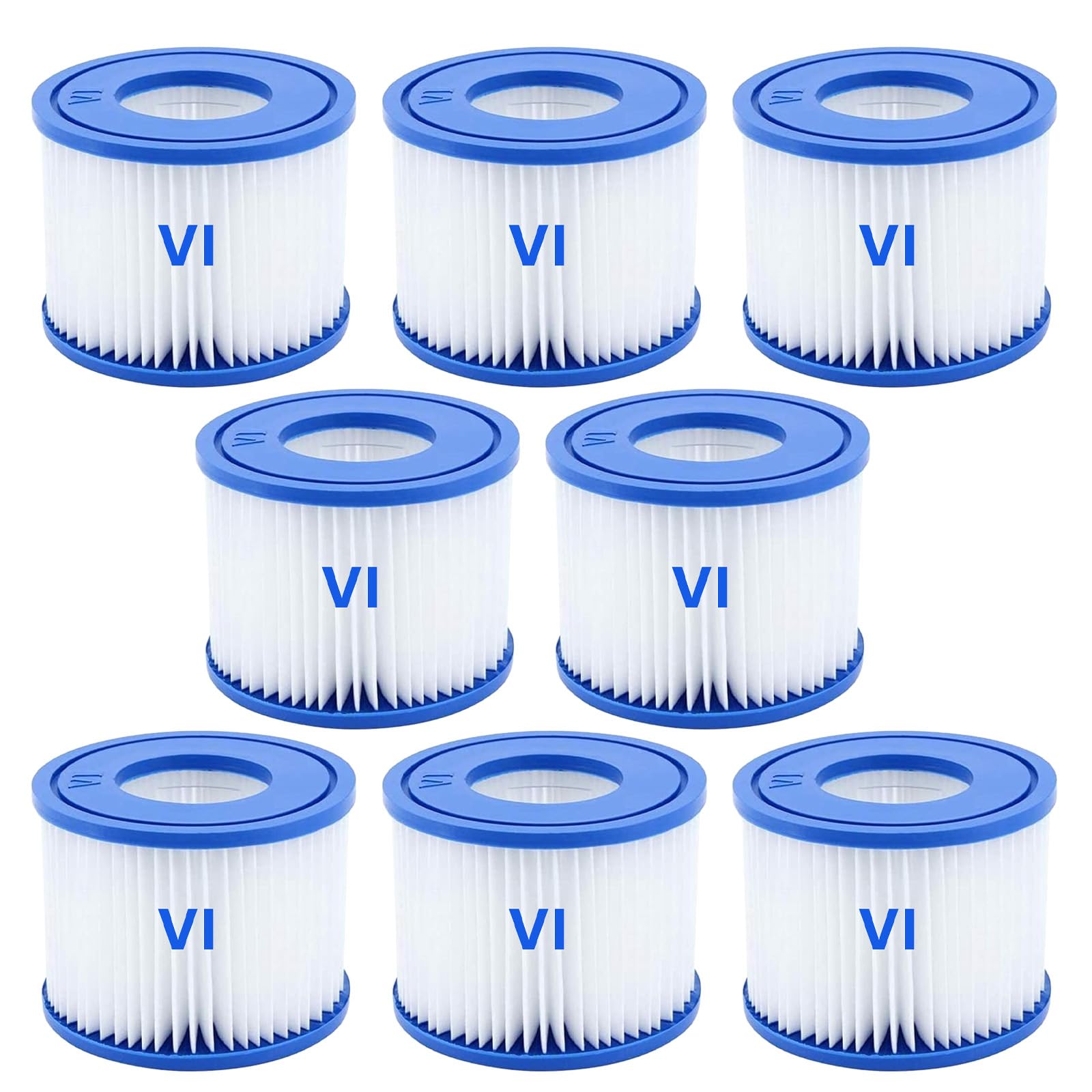 woejgo VI Filterkartusche für Pool, Flowclear Pool Filter, Filter Ersatzfilter für Lay-Z-Spa Miami, für Vegas, für Monaco. Größe 6-58323. (8 Pack)