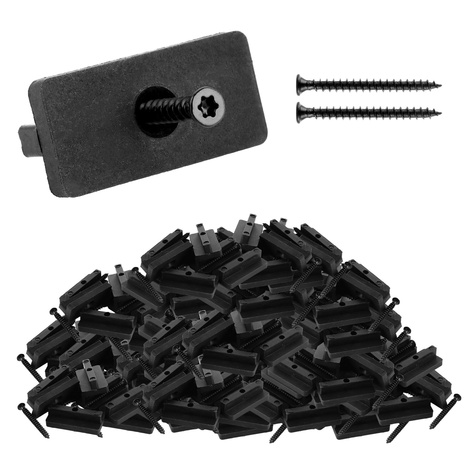 DAJAVE 200 clip in WPC da, clip di fissaggio in plastica per assi in WPC, fissaggio nascosto con clips a T con viti, clips per terrazze in plastica per assi