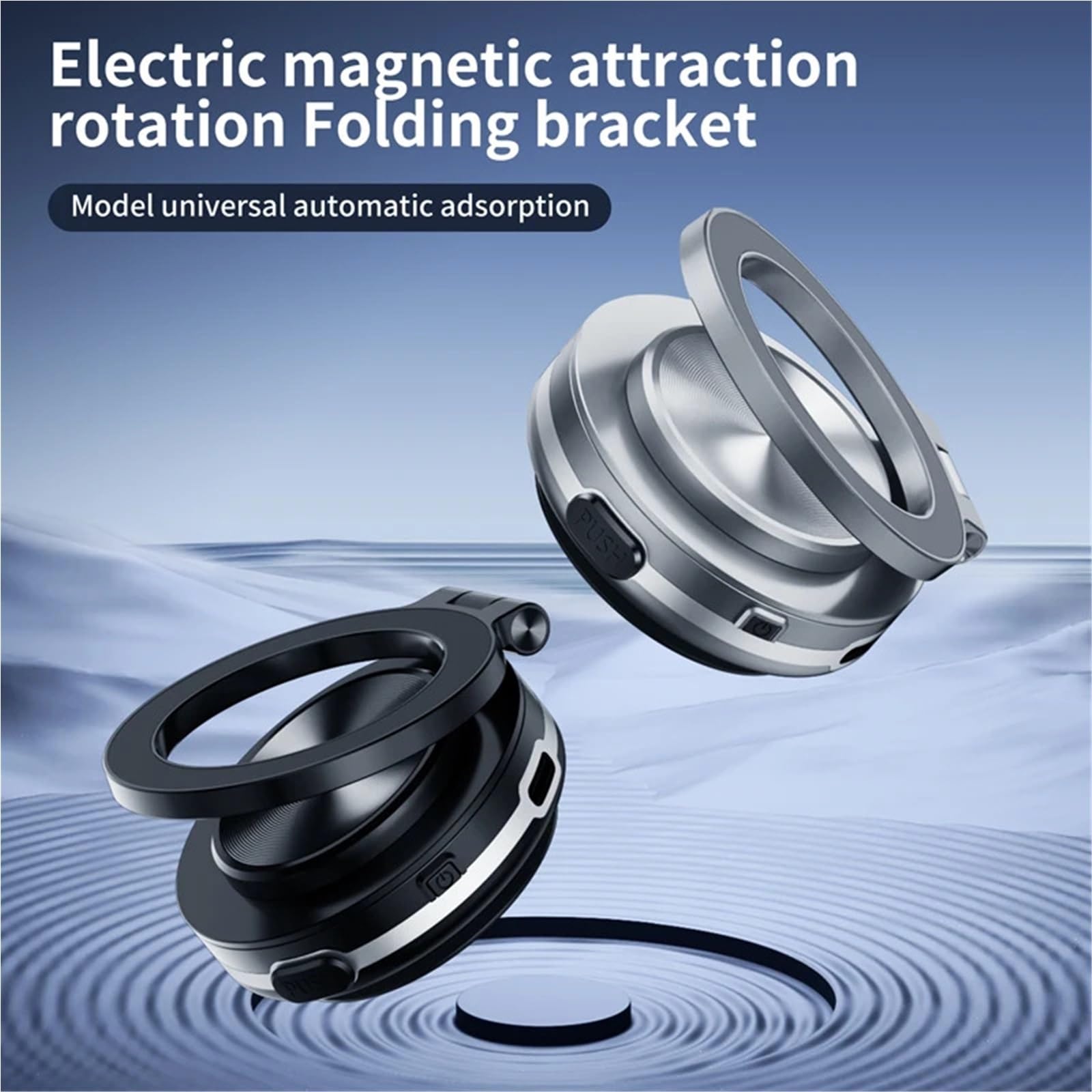 Soporte Movil Coche Supporto Telefono Auto Supporto girevole pieghevole con ventosa magnetica per vuoto Rotazione a 360 ° per supporto per telefono elettrico con supporto girevole sottovuoto(Black)