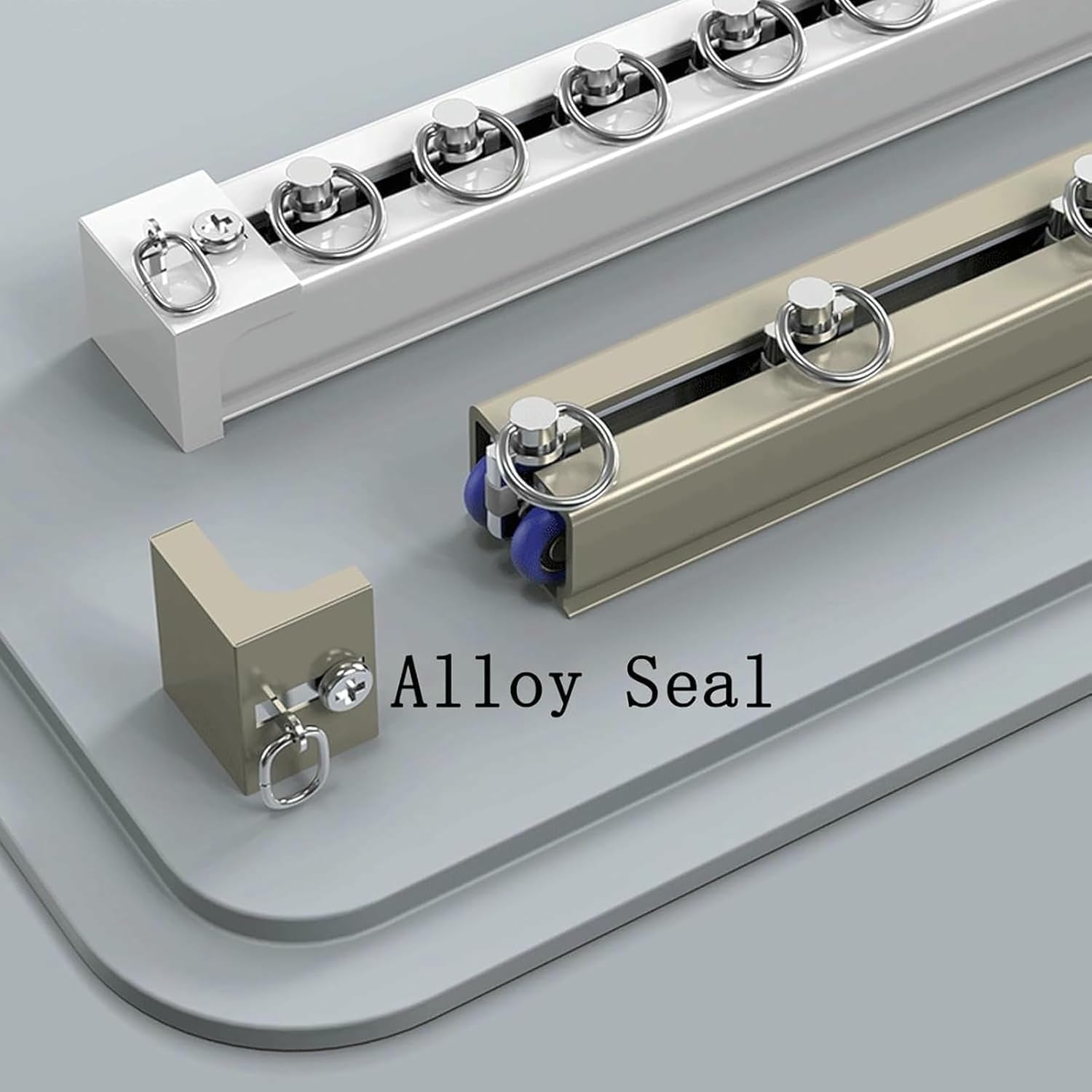 Ceiling Curtain Track for Room Divider, Ceiling Mount Rail Set with Roller, Heavy-duty Room Partition Curtain Rod Tracks, 3.3ft To 19.7ft Aluminum Alloy Ceiling Curtain Tracks(White,4.2m(13.8ft))