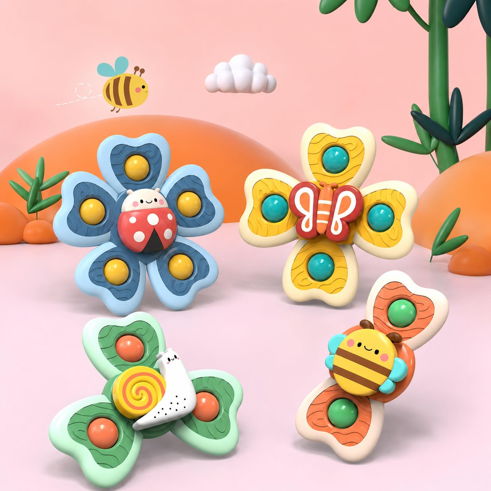 BPA-Free Suction Spinners for Babies 6+ Months Baby Travel Essentials
