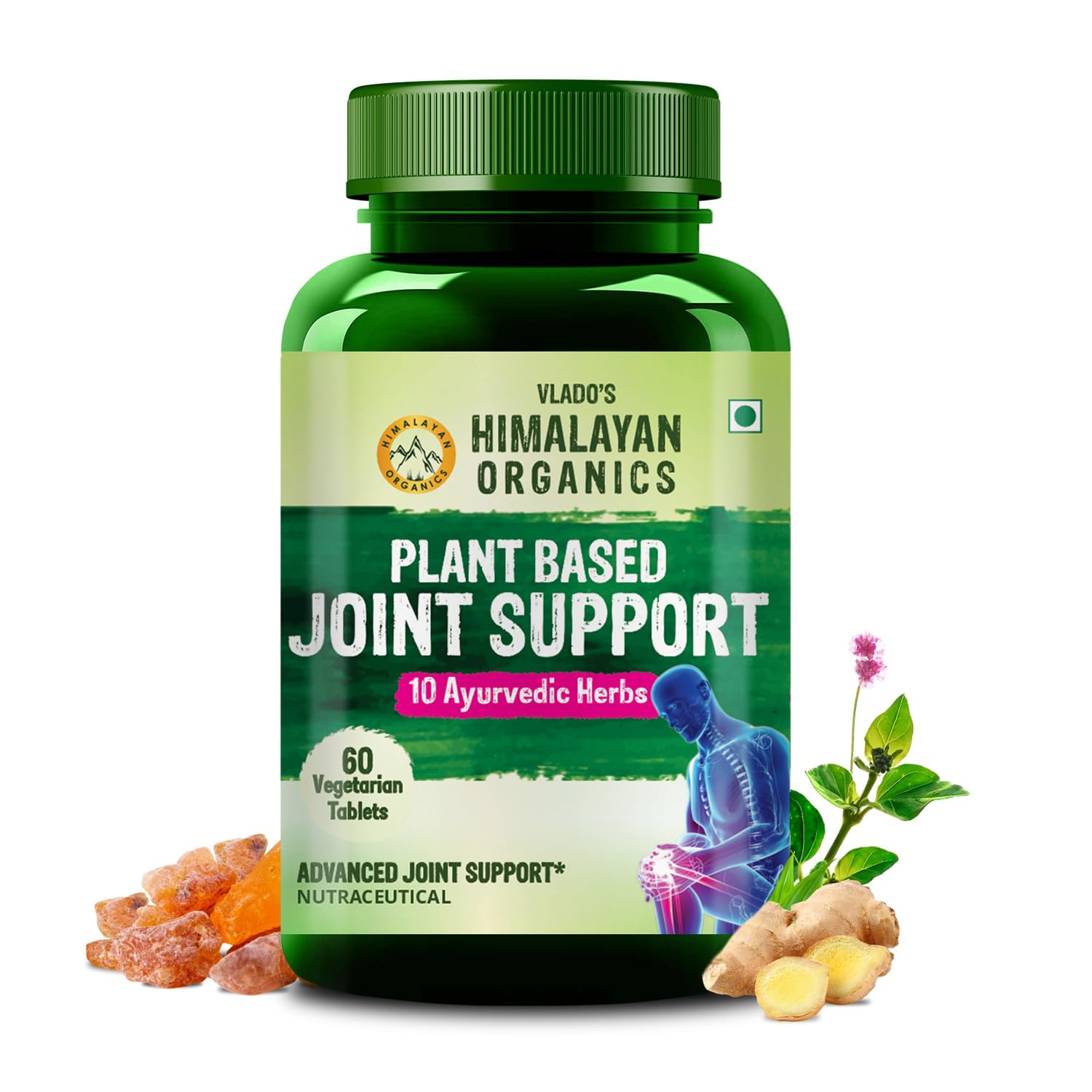 HIMALAYAN ORGANICS Plant Based Joint Support With Boswellia Serrata | Amla, Alfalfa, Turmeric, Moringa | Strong Bones & Relives Joint Pain | Better Flexibility For Men & Women - 120 Veg Capsules