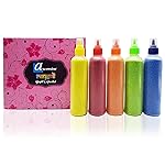 Ascension Rangoli Powder Colors Bottles 80 gm Each Design Creativity Diwali Decoration Floor Rangoli Art Ceramic Colours Rangoli Color Powder Rang for Navratri Diwali Decor Items (Set of 5)