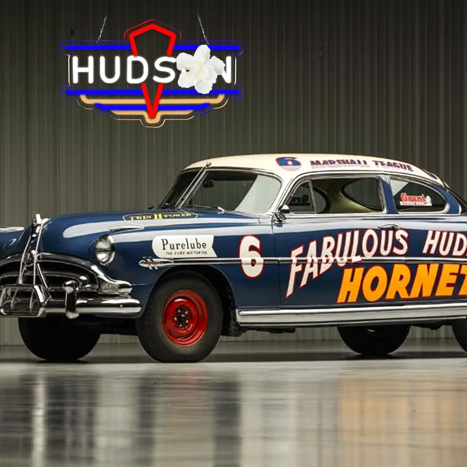 Hudson Auto Cars Neon Sign for Wall Decor，Led Neon Light Up Sign for Bedroom Boys Room Playroom garage Man Cave Birthday Gifts