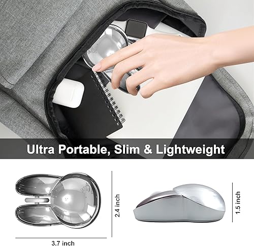 Miniatura 4 de Elegante ratón inalámbrico de 2.4 GHz, ratón inalámbrico con forma de conejo con receptor USB, ratón portátil de 3 botones para adolescentes