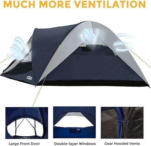 Miniatura 5 de Pacific Pass - Tienda de campaña para 6 personas con división y sobretecho extraíble para lluvia, fácil de instalar para campamento, senderismo, al