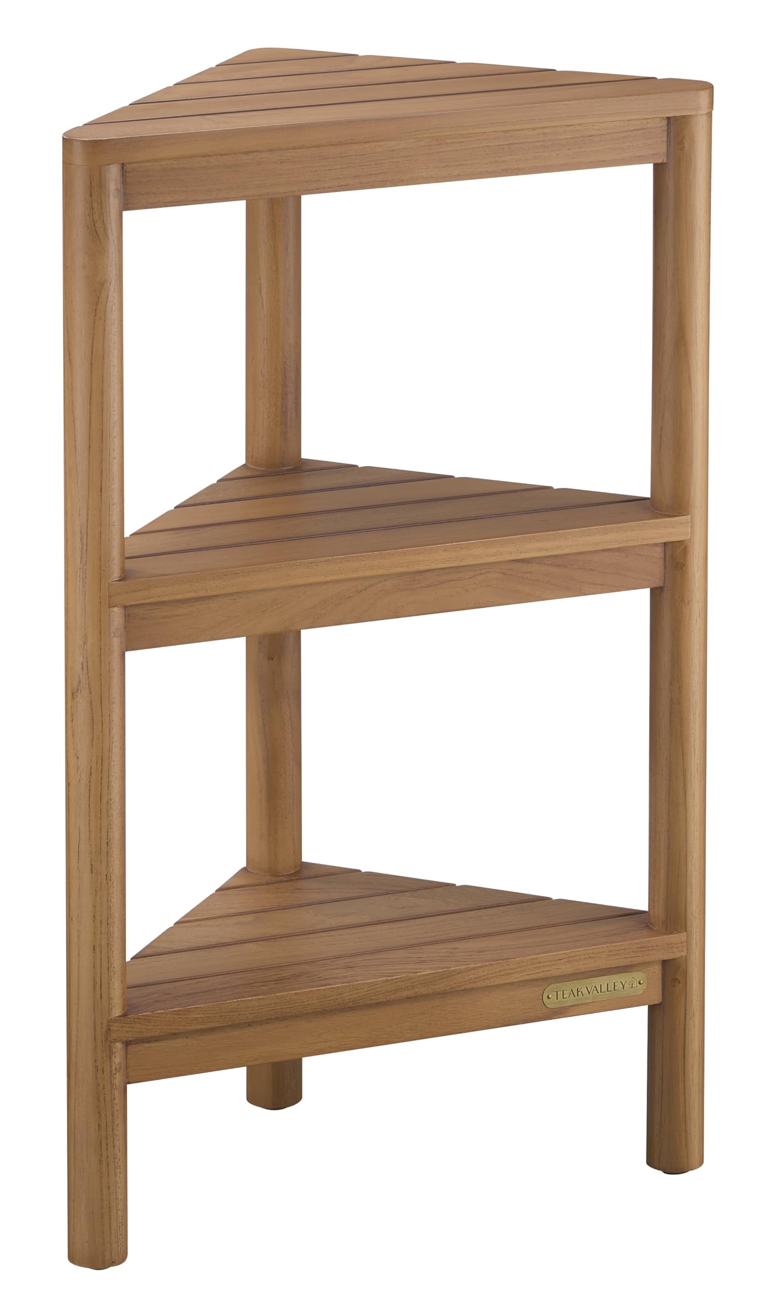 TEAK VALLEY Fully Assembled Teak Corner Bath Shower Storage Stand Corner Shelves Shower Caddy 26 5
