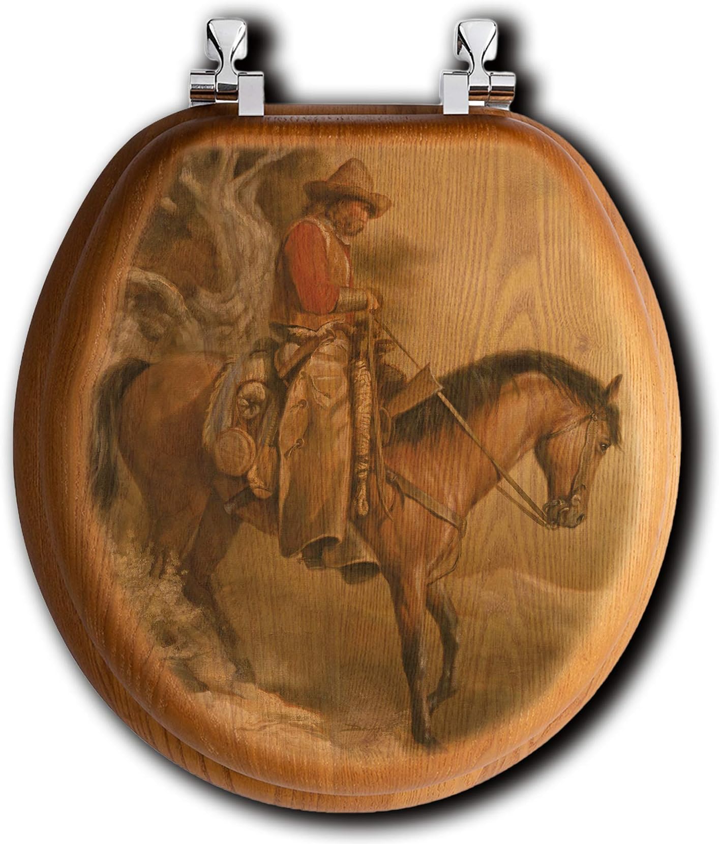 WGI Gallery TS-R-LRH Long Road Home Oak Toilet Seat