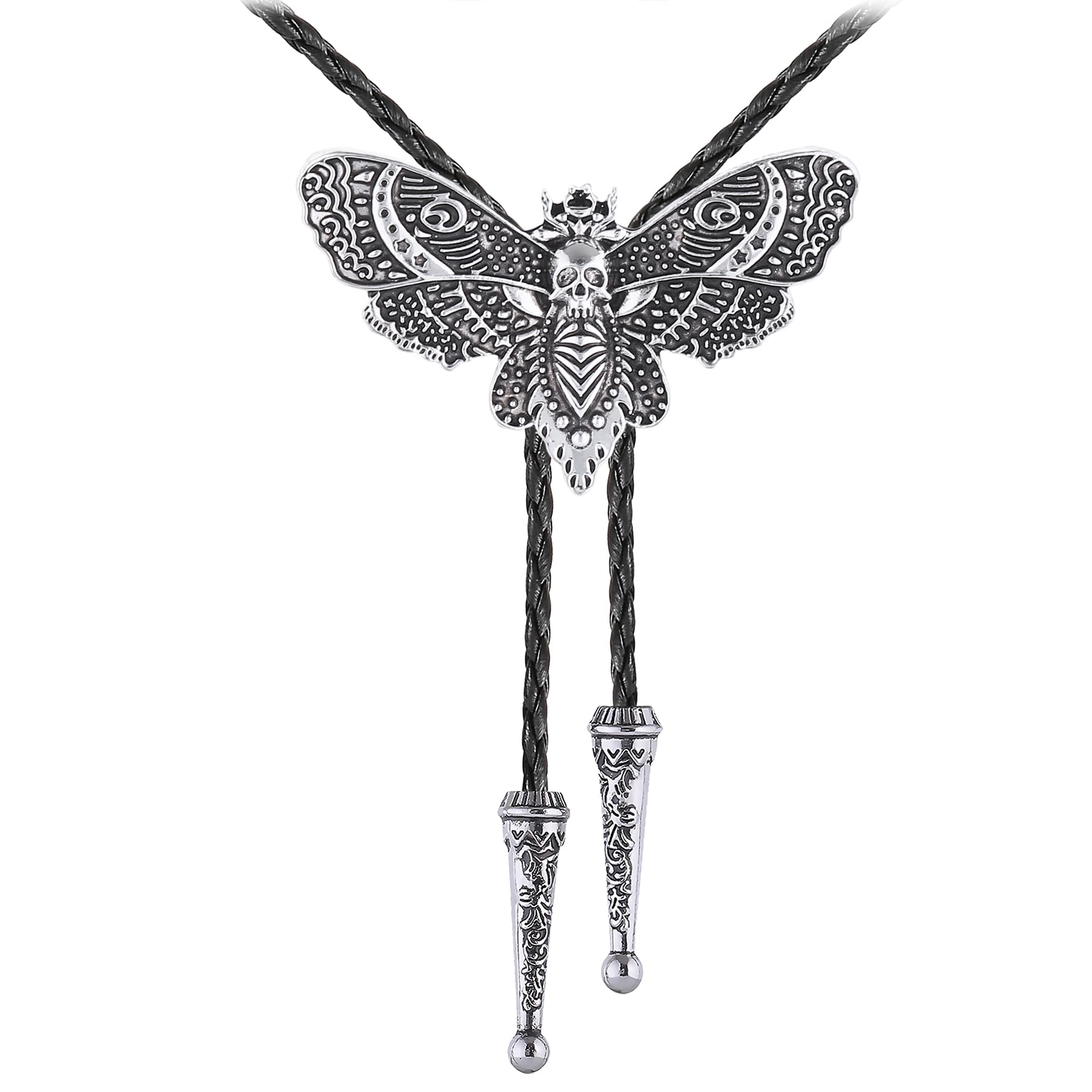 Western Cowboy Bolo tie for Men Women Gold Silver Death Skull Moth Cross Bolo Tie Christmas Deer Rooster Wolf Necktie Gift