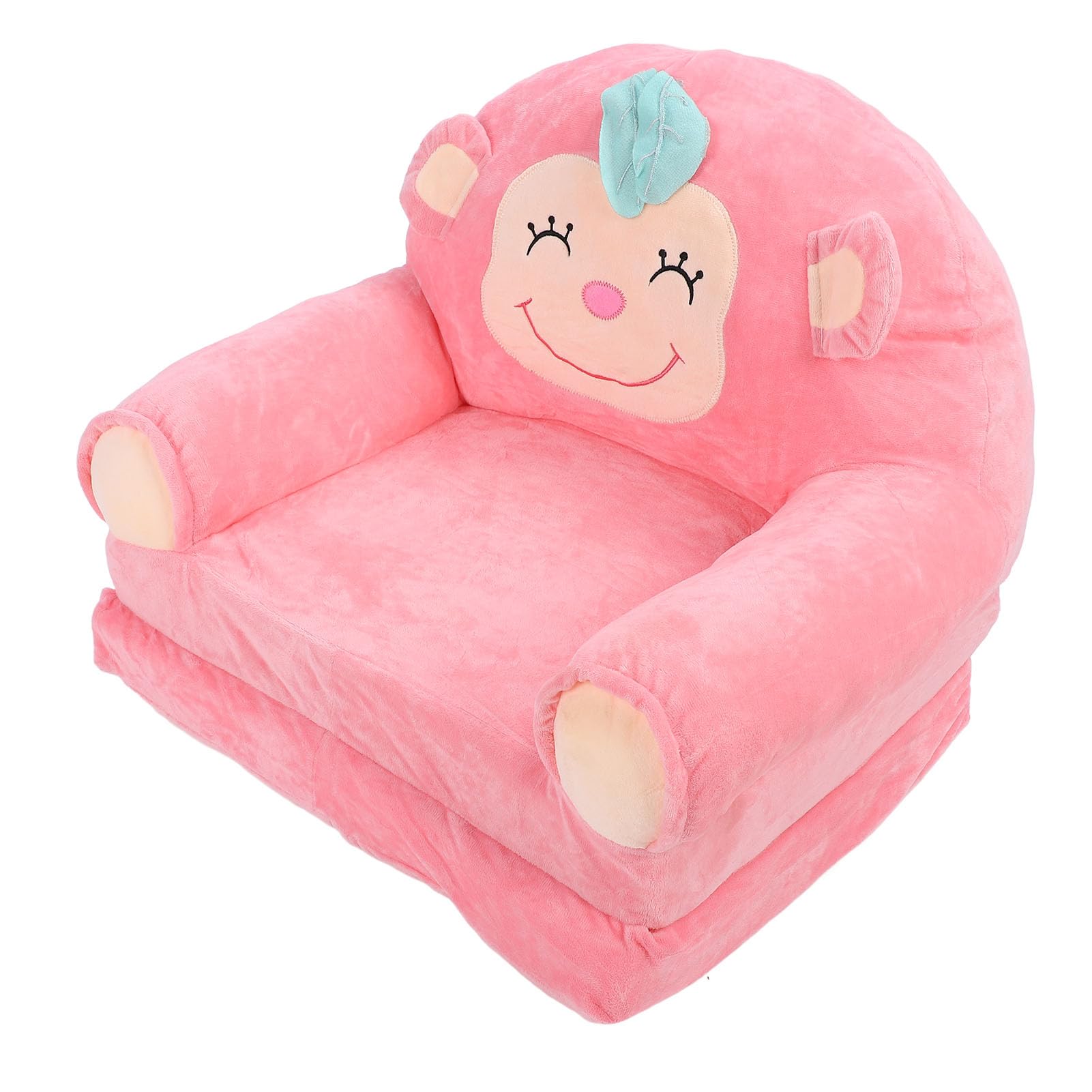 FTVOGUE Pluszowa Sofa dla Dzieci Składana Kanapa dla Dzieci Miękkie Krzesło Małpy z Ergonomicznym Oparciem i Jasnym Kolorem Małego Dziecka Dom Przedszkole Pokój Zabaw Różowy (PINK)